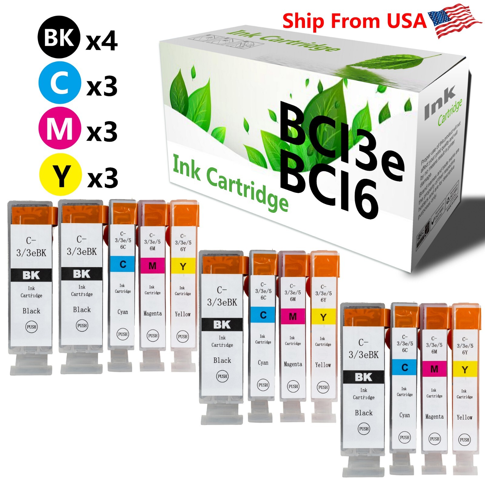 13PK BCI-3E BCI-6 Ink Cartridge Work With PIXMA iP5200 Printer