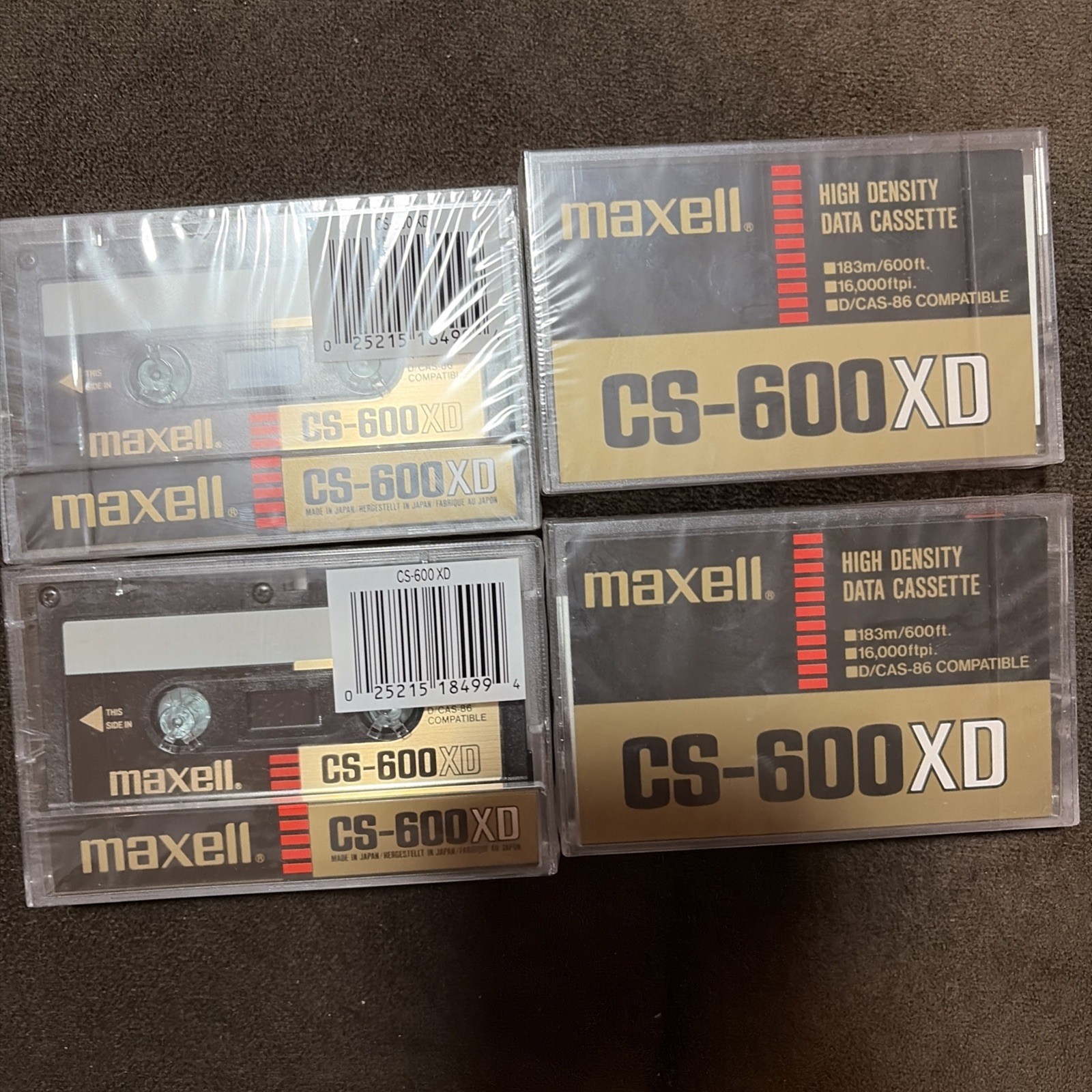 4 Maxell CS-600XD High Density Data Cassette New Sealed Packaging - NB2