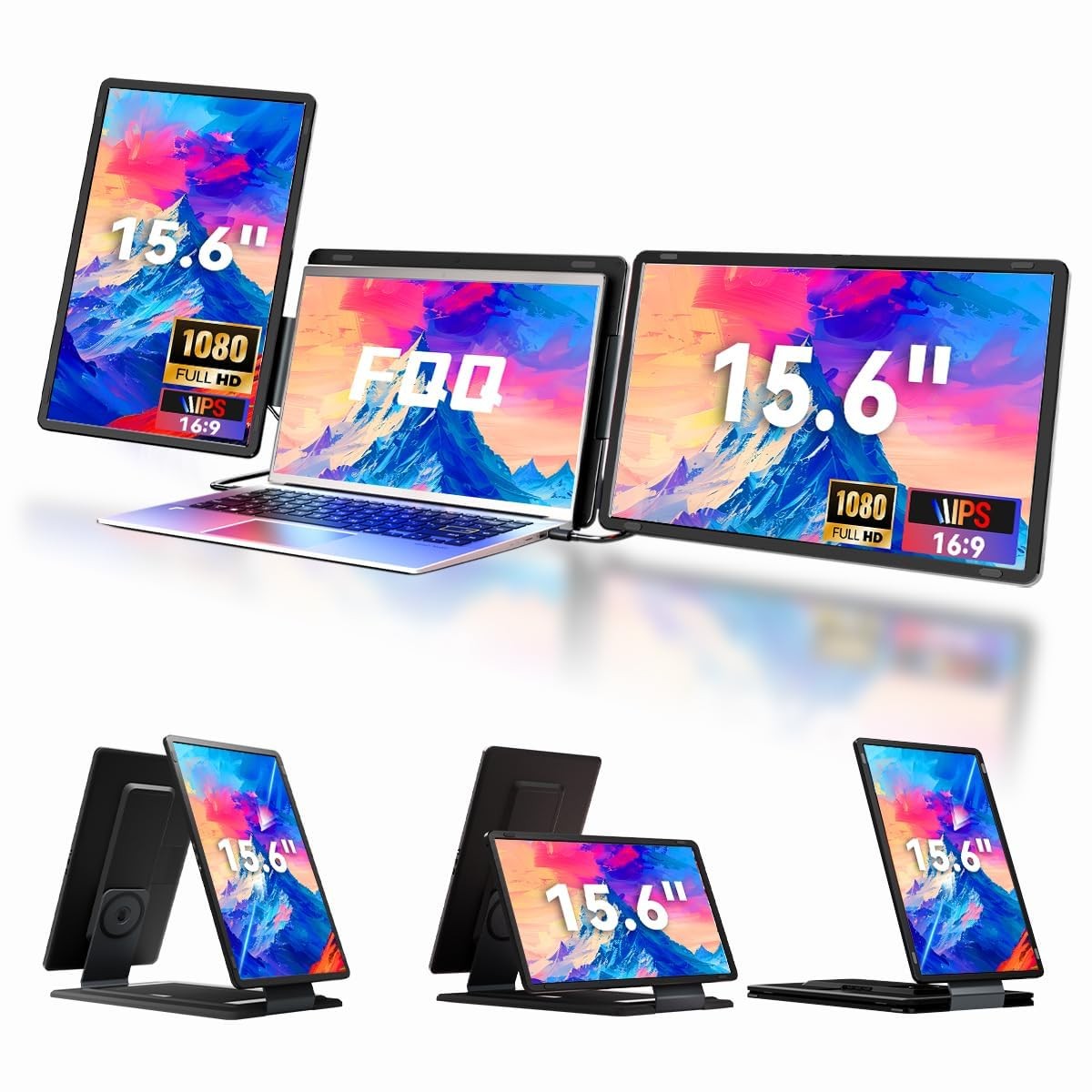 FQQ Laptop Screen Extender 15.6" Detachable 15.6-inch Extender, Gray