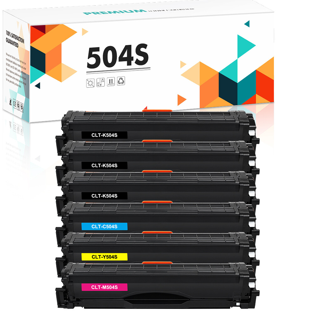 6 Pack CLT-K504S K504S Color Toner Compatible With Samsung CLX-4195N SL-C1860FW