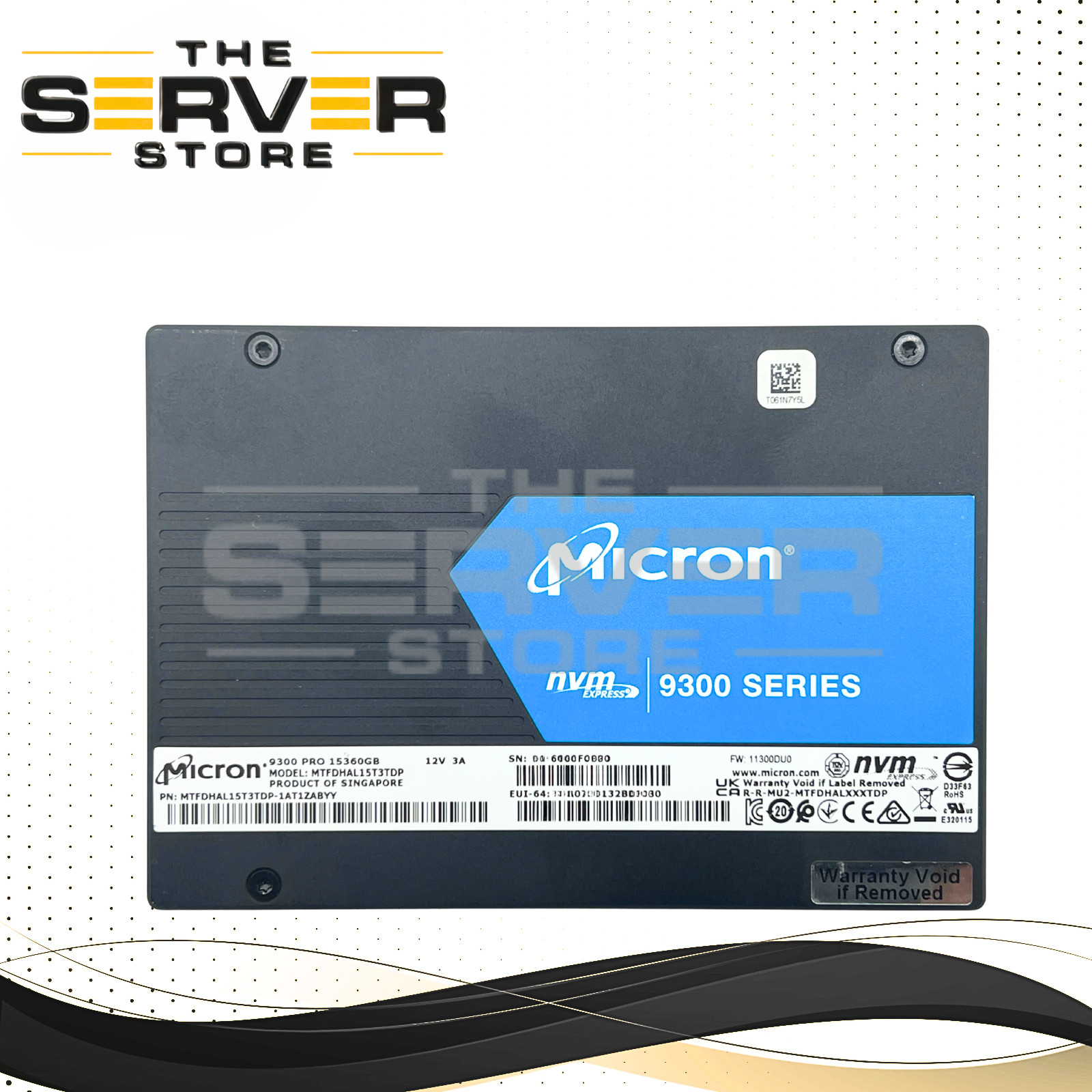 Micron 15.36TB NVMe U.2 PCIe G3 x4 RI 2.5" SSD 9300 PRO Series MTFDHAL15T3TDP