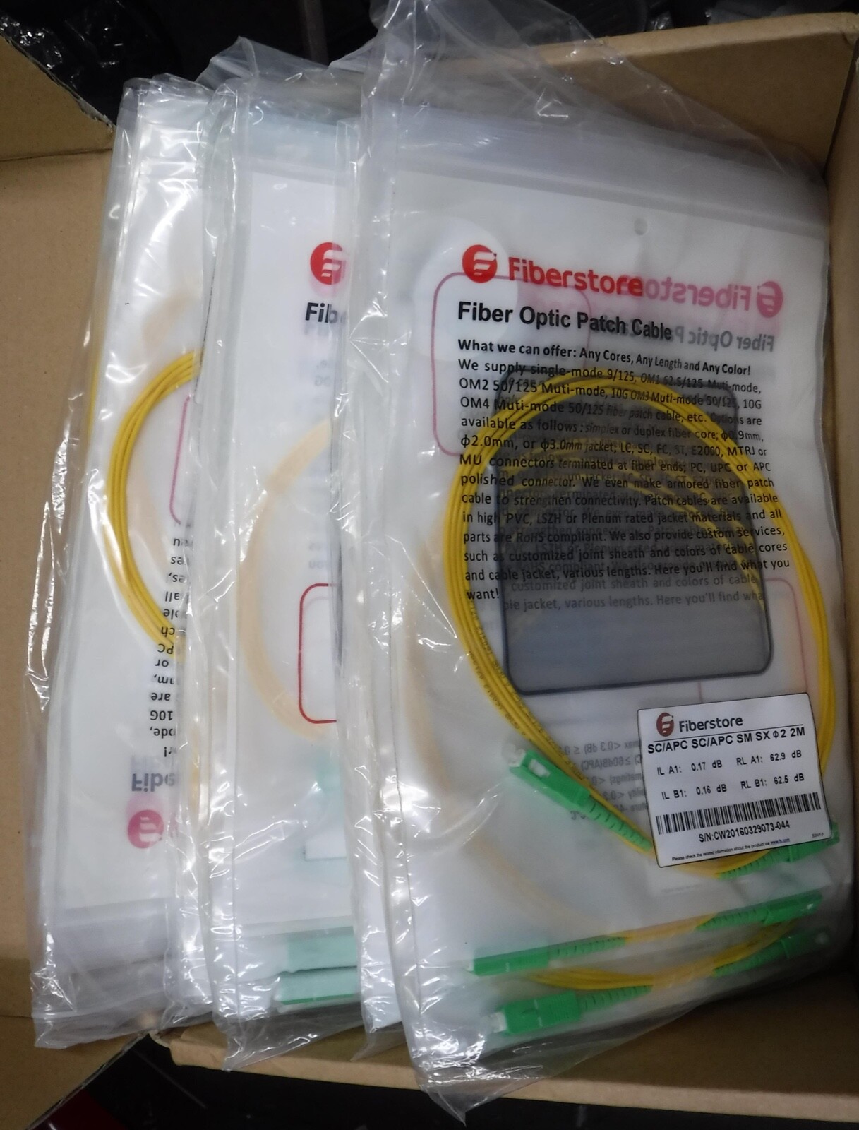 FIBERSTORE  FIBER OPTIC  PATCH KITS   UNINSTALLED COND.     