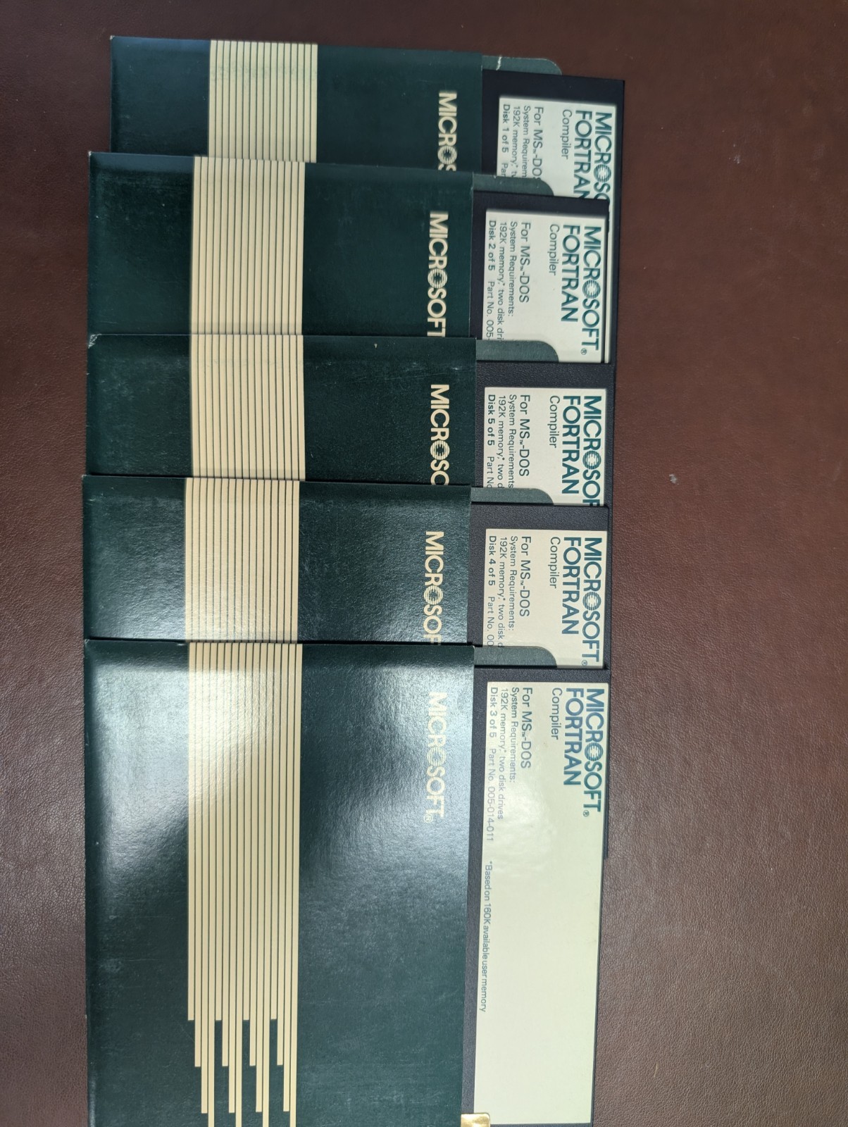 Vintage Microsoft FORTRAN Compiler MS-DOS 5.25" Floppy Disks Set of 5 (5.25")
