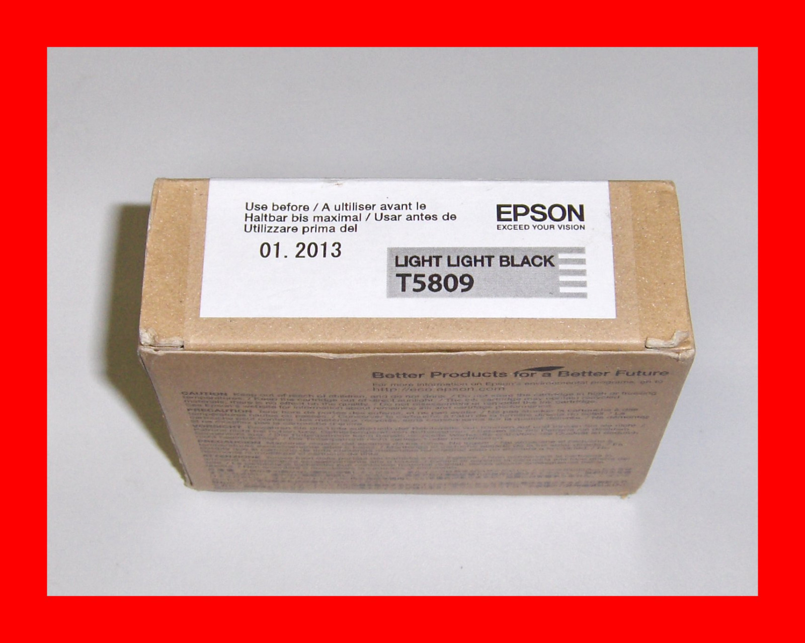 Genuine Epson T5809 Pro 3800 3880 Light Light Black Ink T580900 w/exp 08-2026