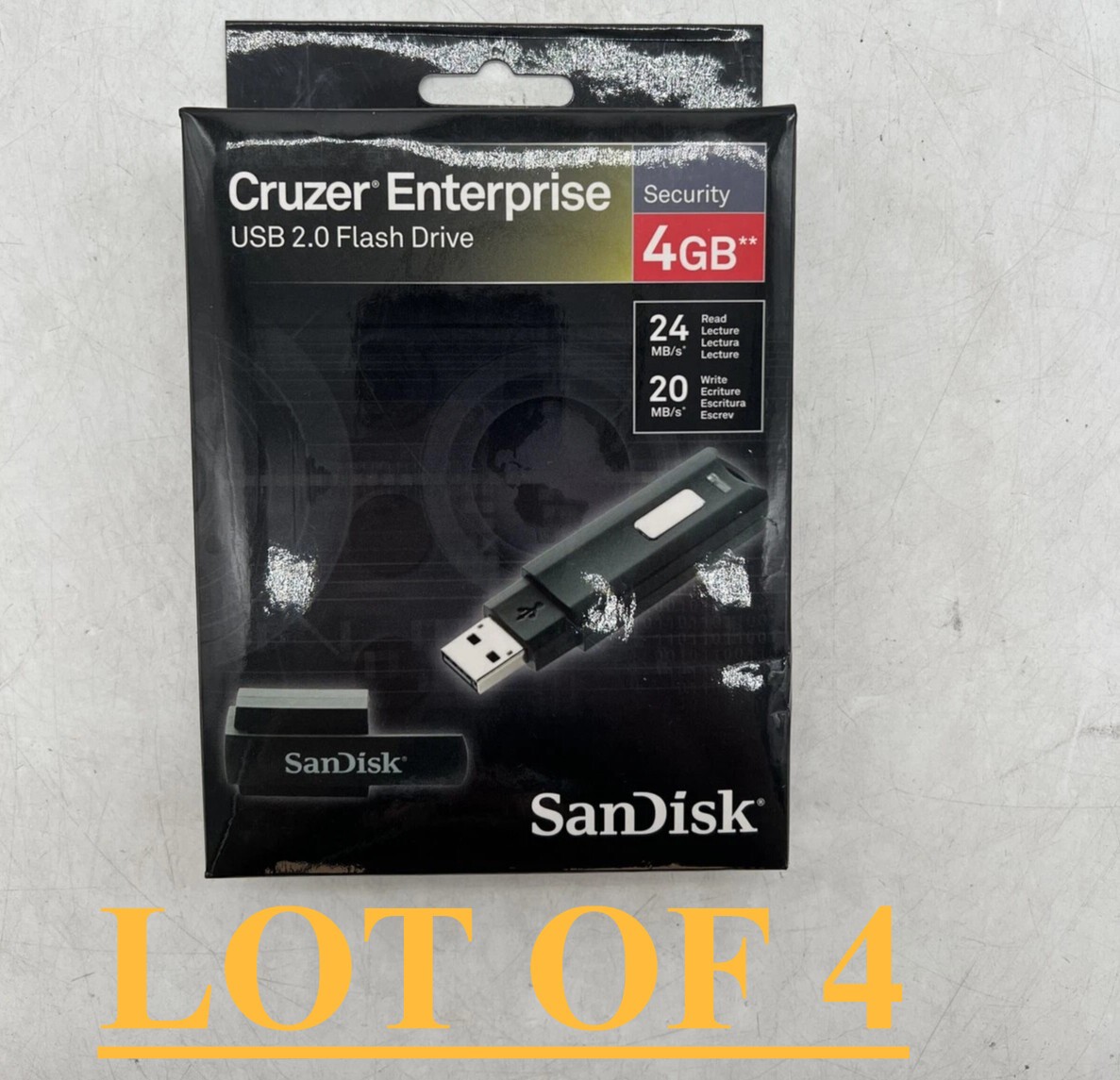 LOT OF 4 NEW SandDisk Cruzer Enterprise USB 2.0 security 4gb SDCZ22-0046-A75