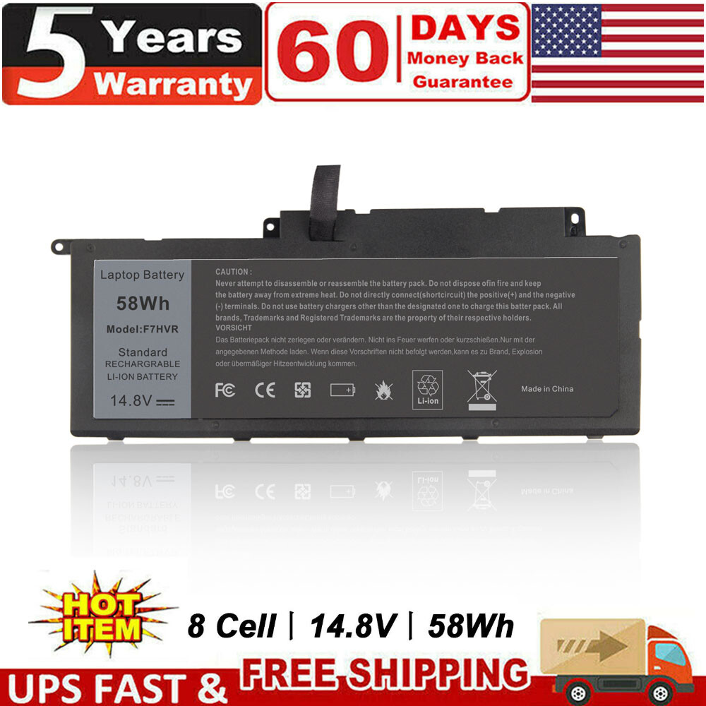 F7HVR 062VNH G4YJM T2T3J Battery for Dell Inspiron 15 7537 17 7737 Series 58Wh 