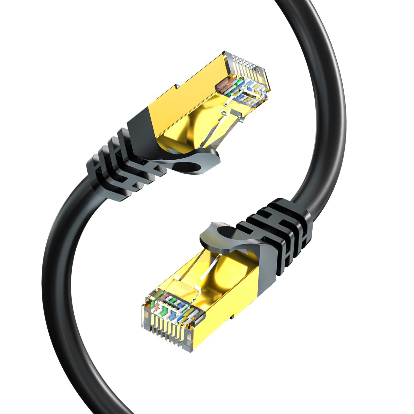 Cat7 Ethernet Cable 150ft Cat7 Outdoor Cable Triple shielding SSTP 10Gbps 600...
