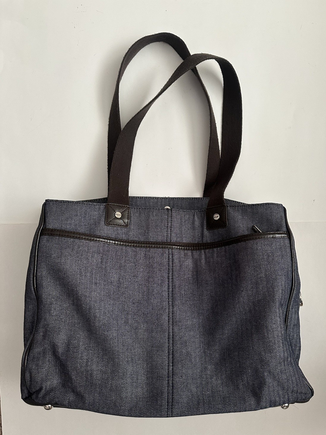 Thirty One Denim Laptop/Tote Bag  3 Main Dividers Front & Back Pockets 18 x 13