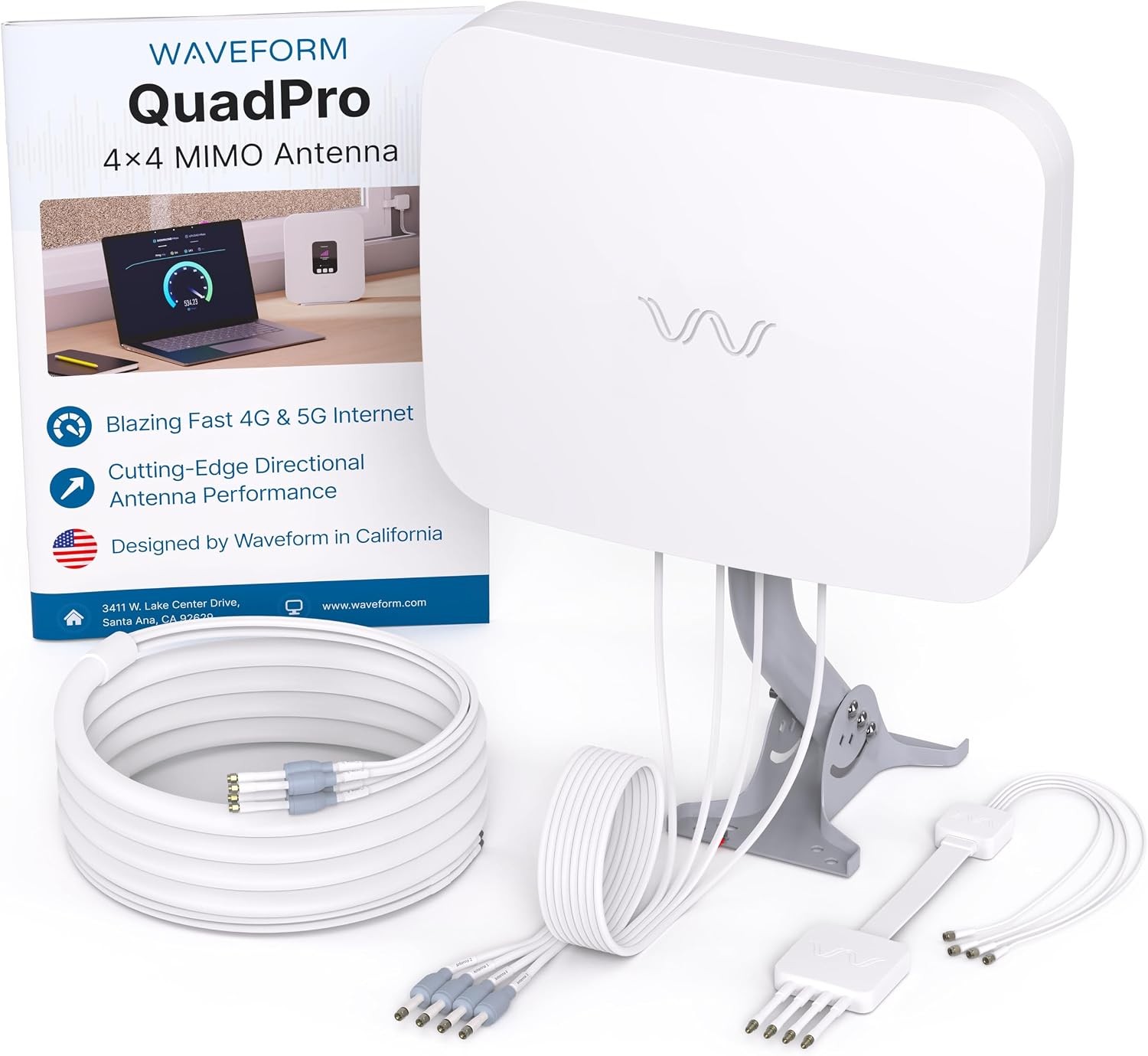 External 4G/5G Antenna Kit MIMO Waveform 20ft Cable Entry