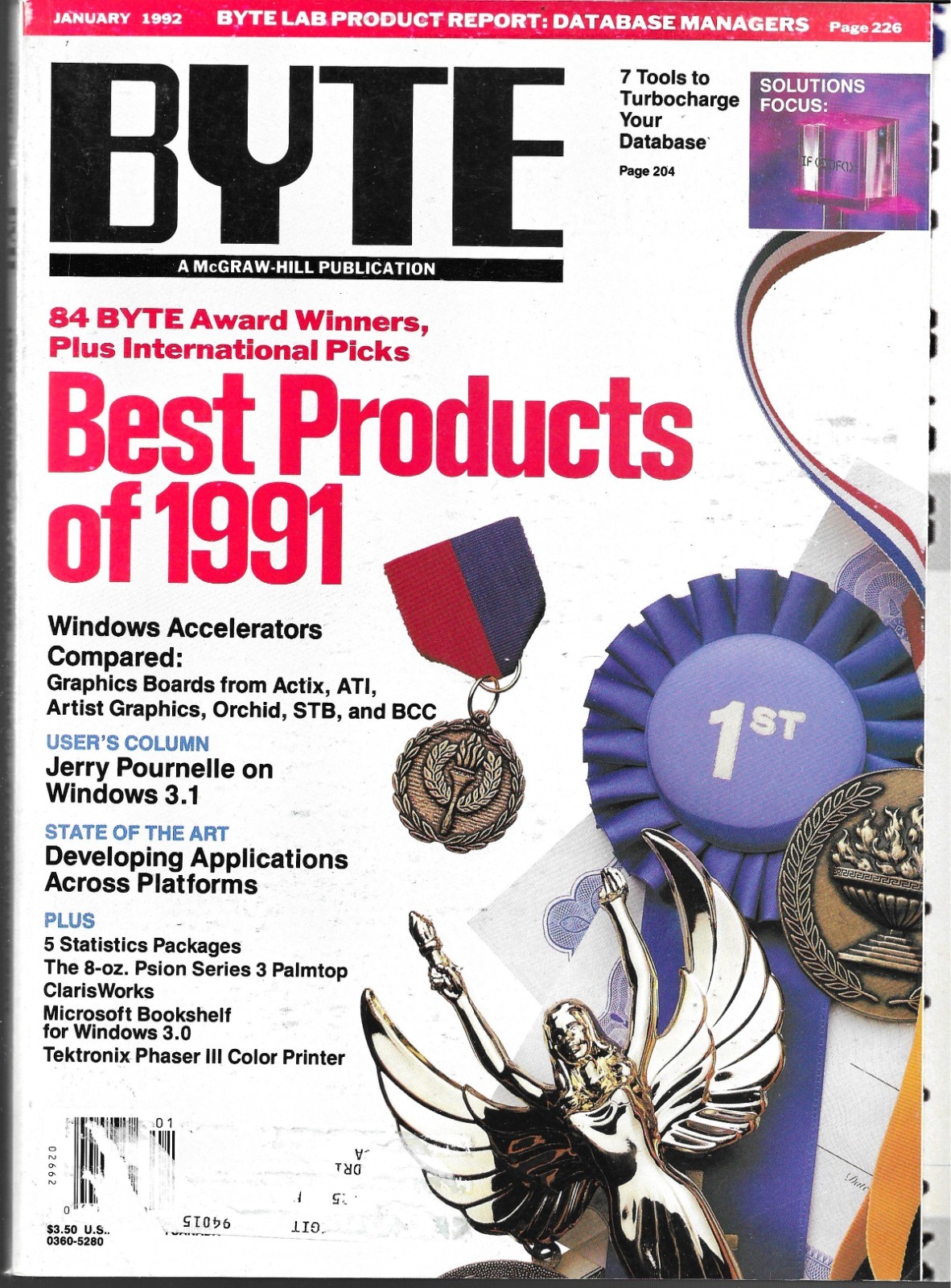 BYTE MAGAZINE JANUARY 1992 VOL. 17 NO. 1 (VG) MORE BYTES IN EBAY STORE DISCOUNTS