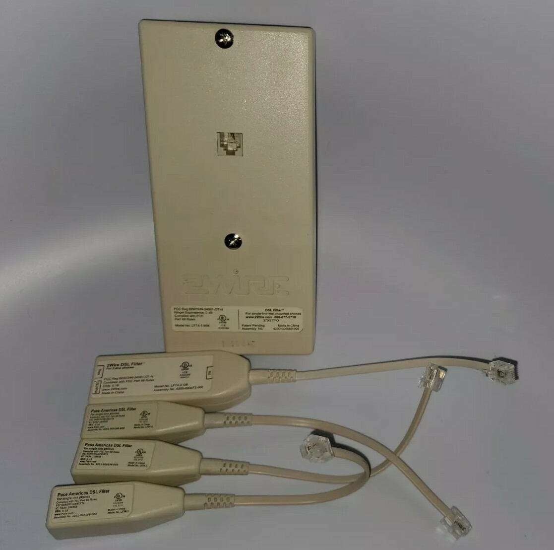 5 DSL Filters - 2Wire DSL Filter LFT-4-1 WM, 1 LFT4-2-GB, & 3 LFT4-1