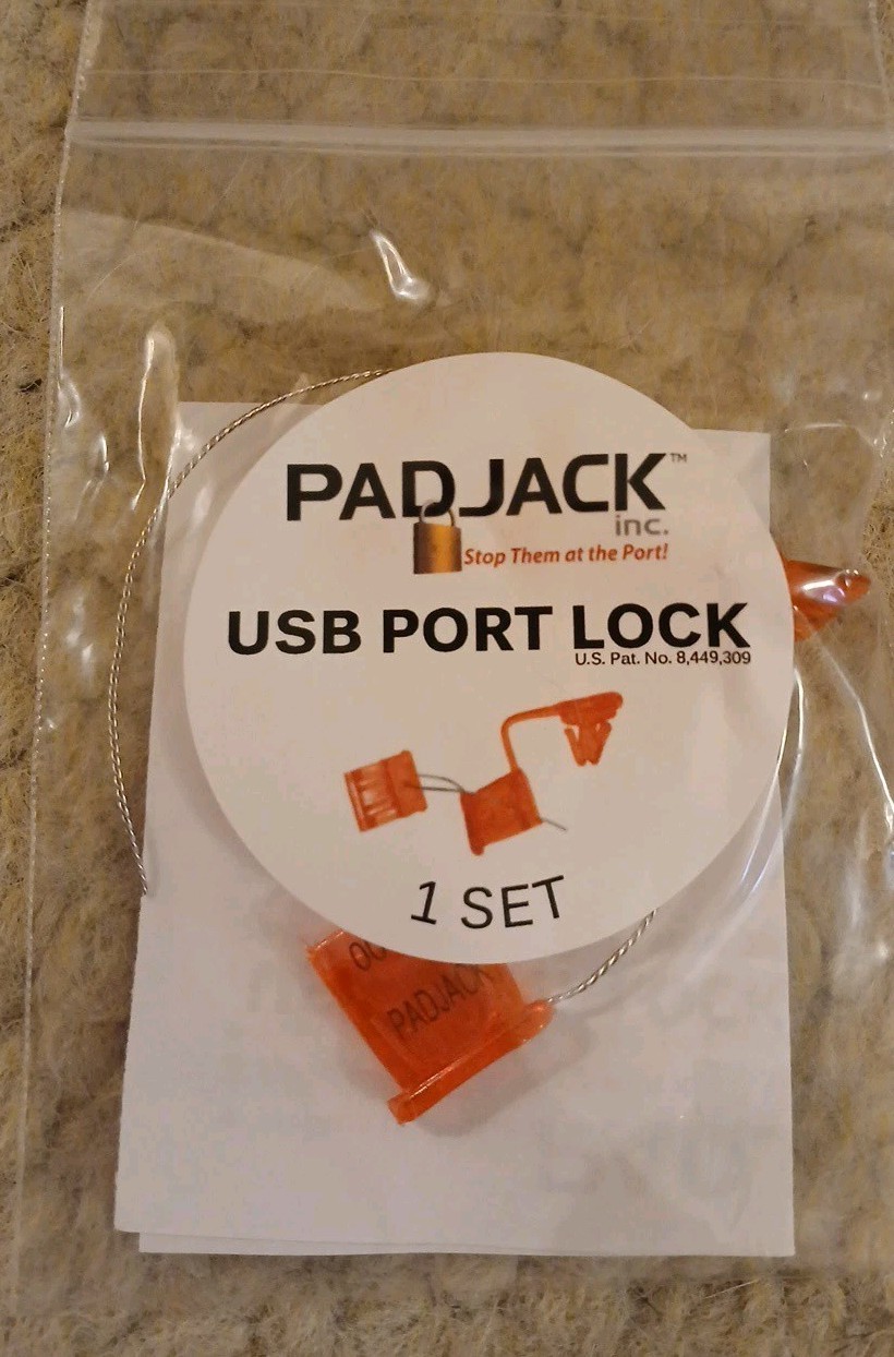 PadJack USB Port Lock set 1 Set Per Bag Sold As A LOT OF 46 Packs NWT 