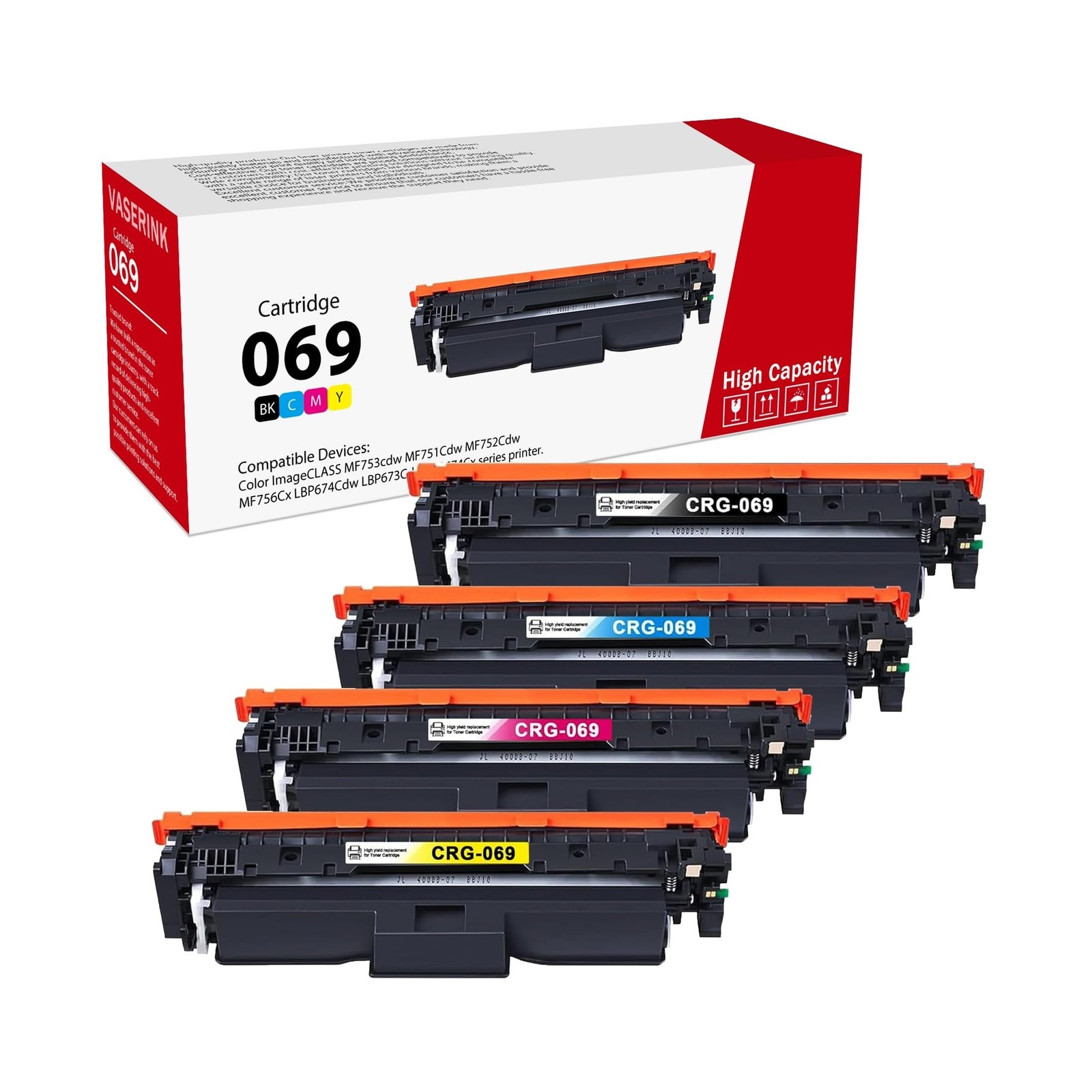 069 069H Toner Cartridge 4 Pack (BK,C,M,Y) MF753Cdw 069 Toner Cartridge Set R...