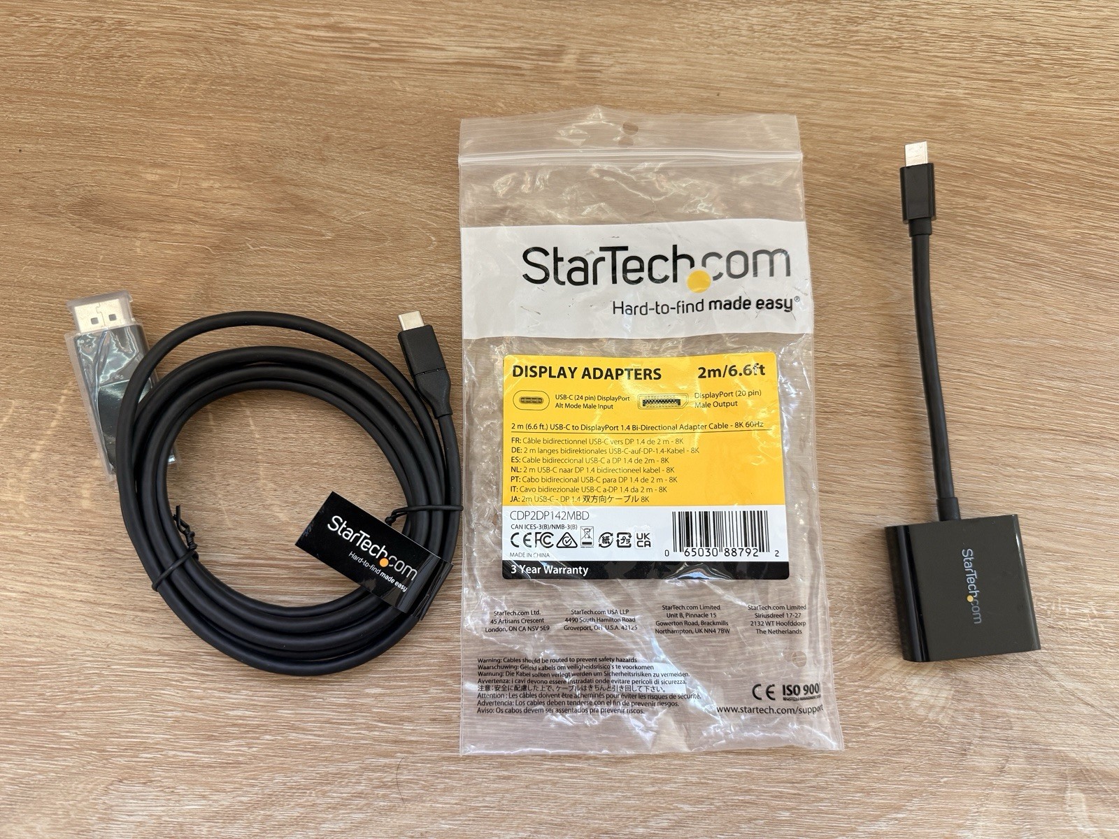 StarTech.com USB C to DisplayPort 1.4 Cable 8K 60Hz Bidirectional 2m