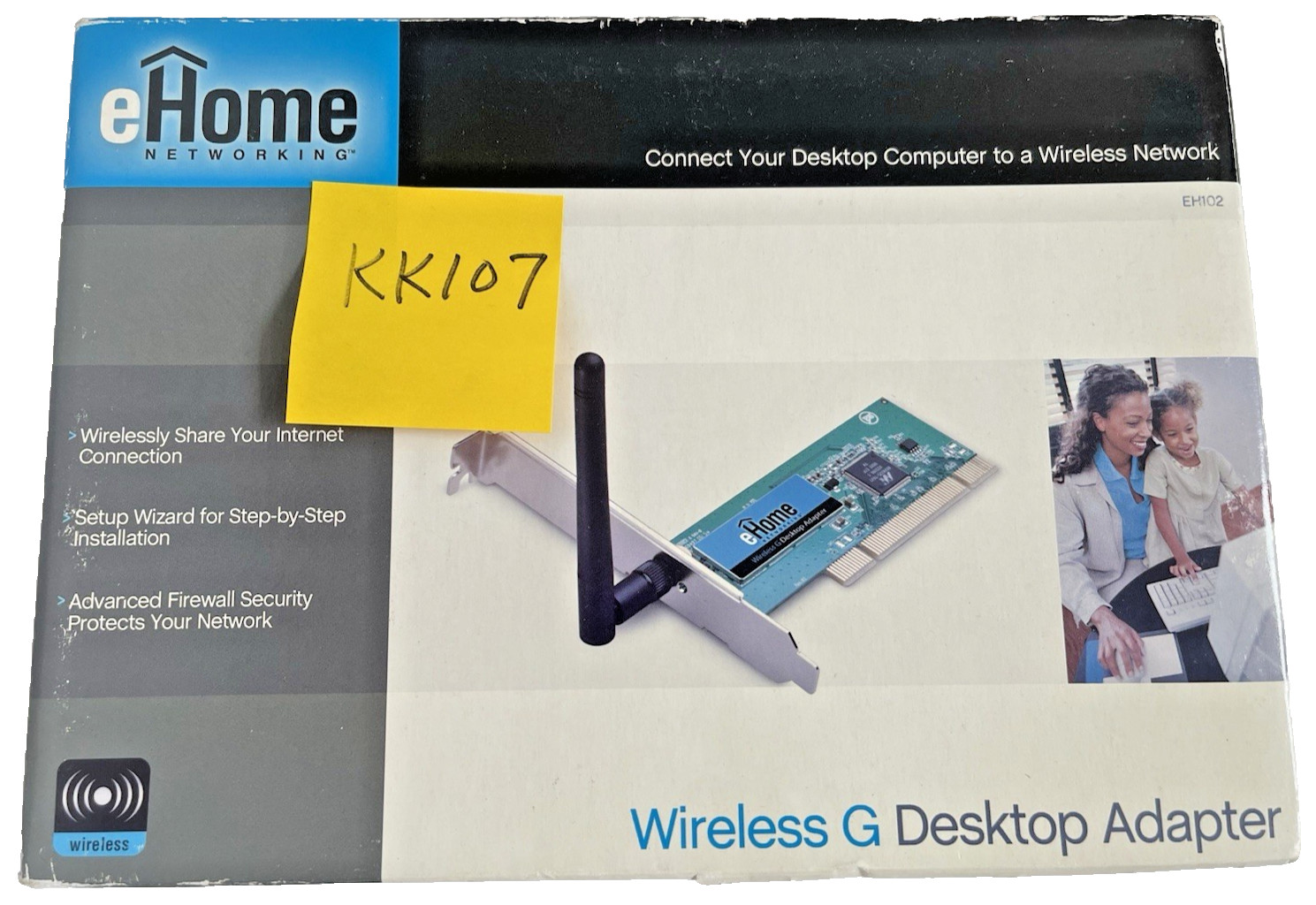 NEW eHome Networking Wireless G Desktop Adapter KK107