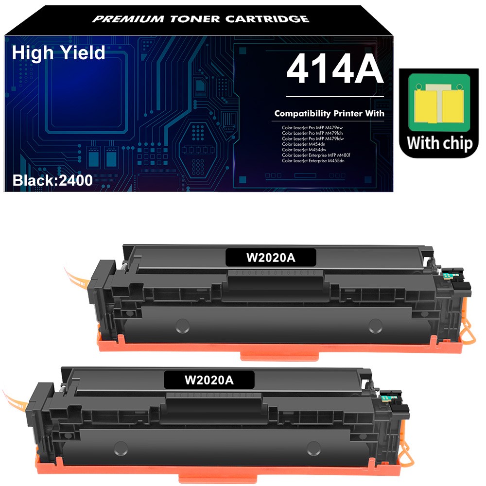 2x W2020A Toner Compatible With HP 414A LaserJet M454dn M479fdw M479dn With Chip