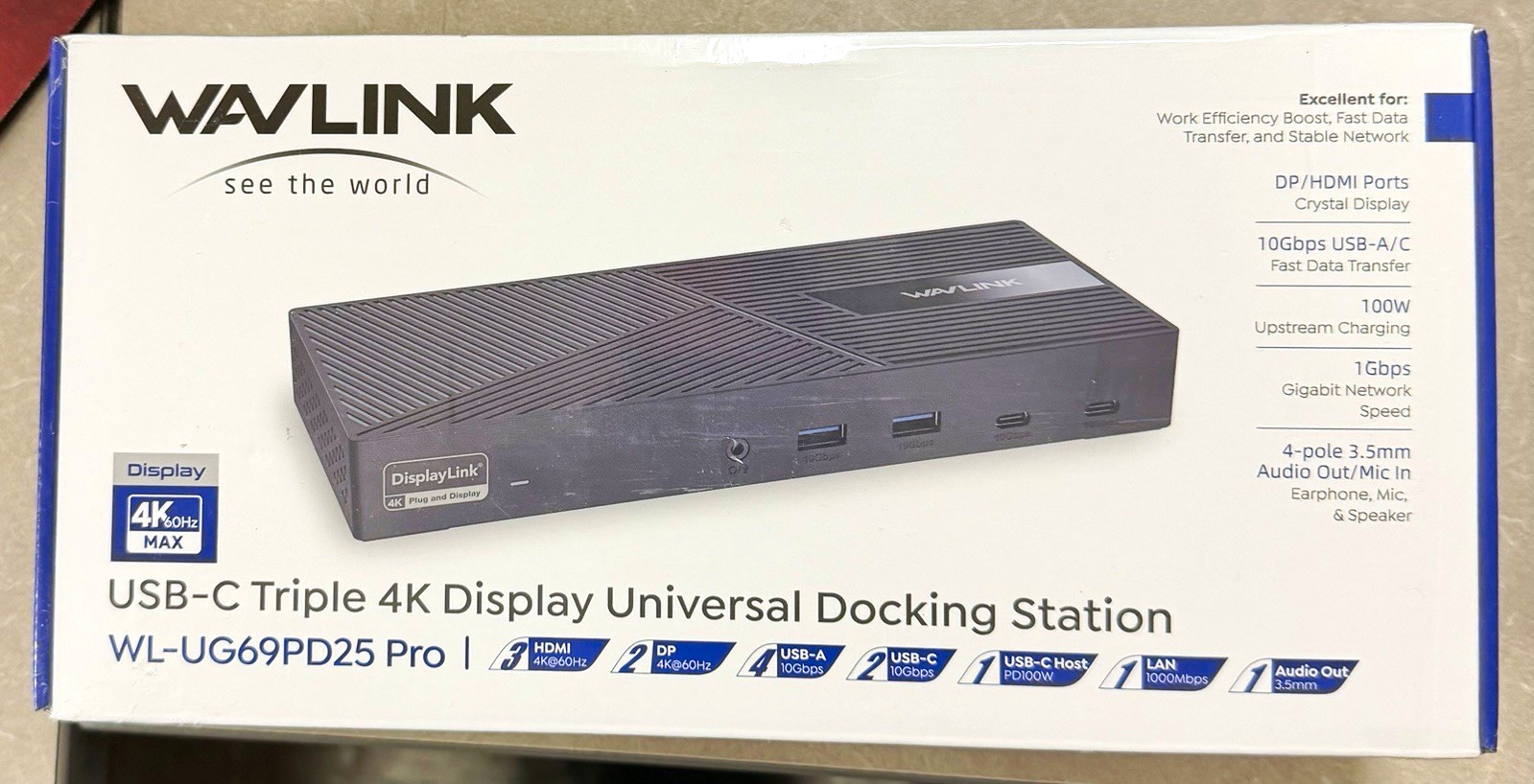 WAVLINK USB-C Triple 4K Universal Docking Station WL-UG69PD25 Pro