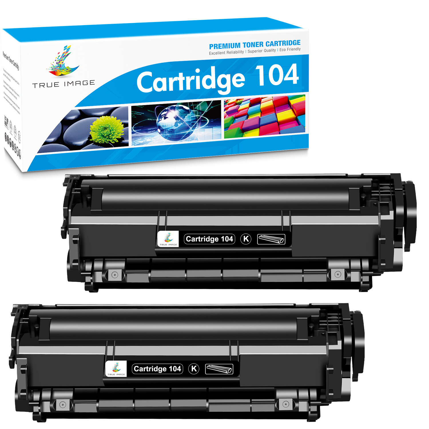 2Pack 104 FX10 Black Toner For Canon 104 Printers ImageClass MF4150 MF4350D D420