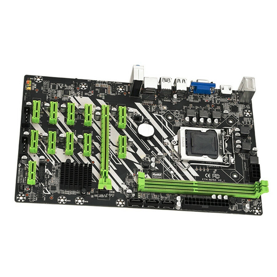 New B250 Mining Motherboard Support 12GPU 12PCI-E LGA 1151 DDR4 PC RAMSATA3.0
