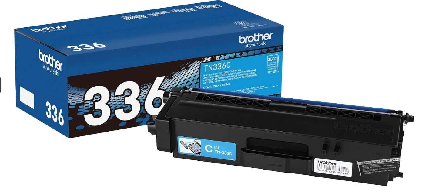 Brother TN336C Cyan Toner Genuine OEM High Yield 3500 Pages New