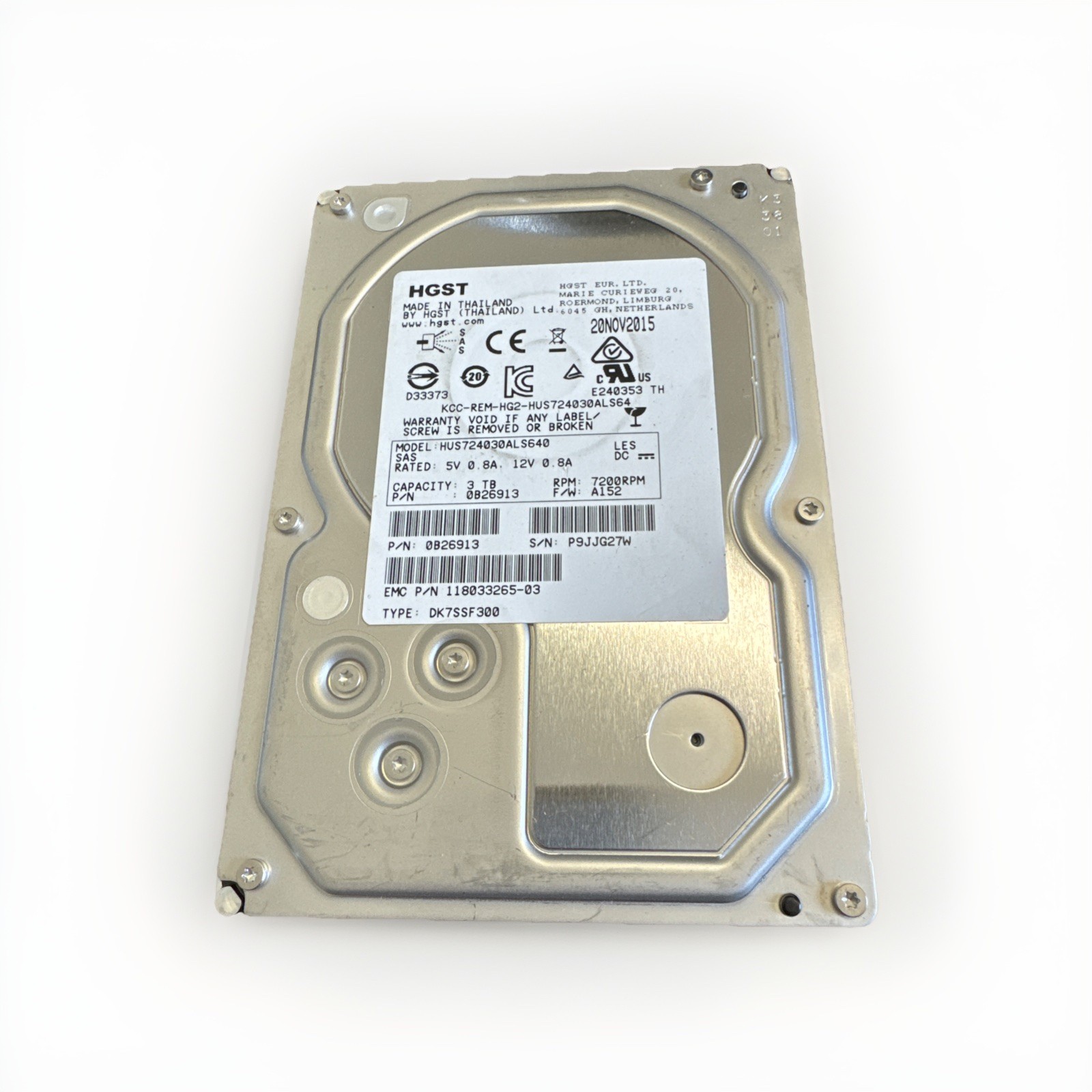 Hitachi HGST HUS724030ALS640 3TB 7.200 SAS 3.5" Hard Drive 0B26913