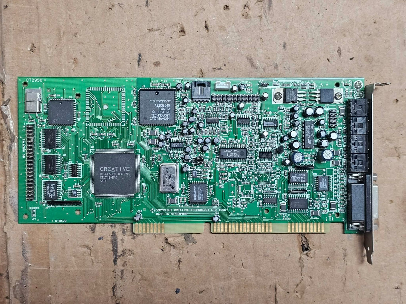 Vintage Retro Gaming Creative Labs SoundBlaster 16 Pro CT2950 ISA Audio Card