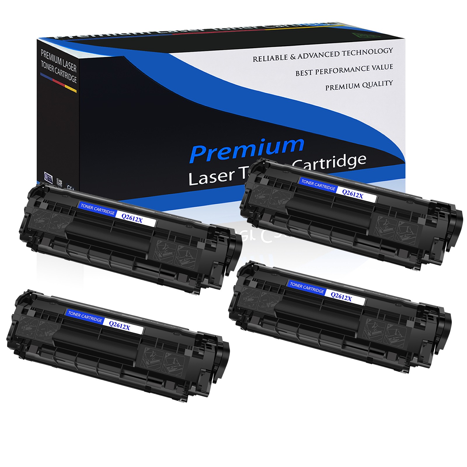 4PK Q2612X Toner Cartridge For HP LaserJet 1022nw 1018 1020 3020 M1319f 3050