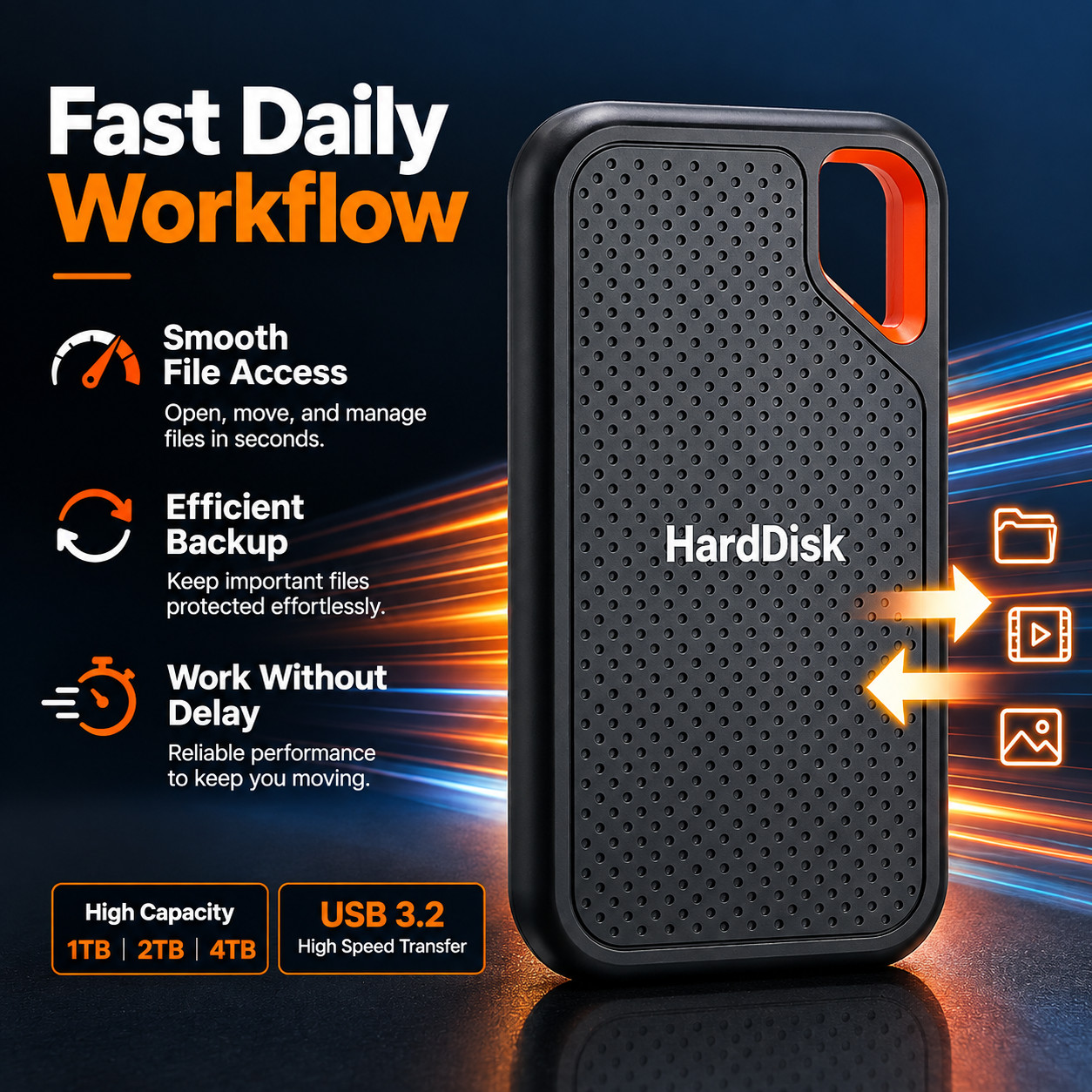 1TB Portable External Hard Drive USB 3.0 Storage Backup for PC Mac Laptop