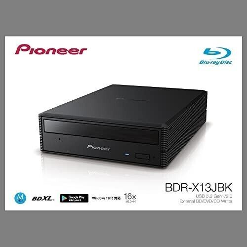Pioneer BDR-X13JBK USB 3.2 Connection 5 Inch External Blu-ray BD Drive NEW