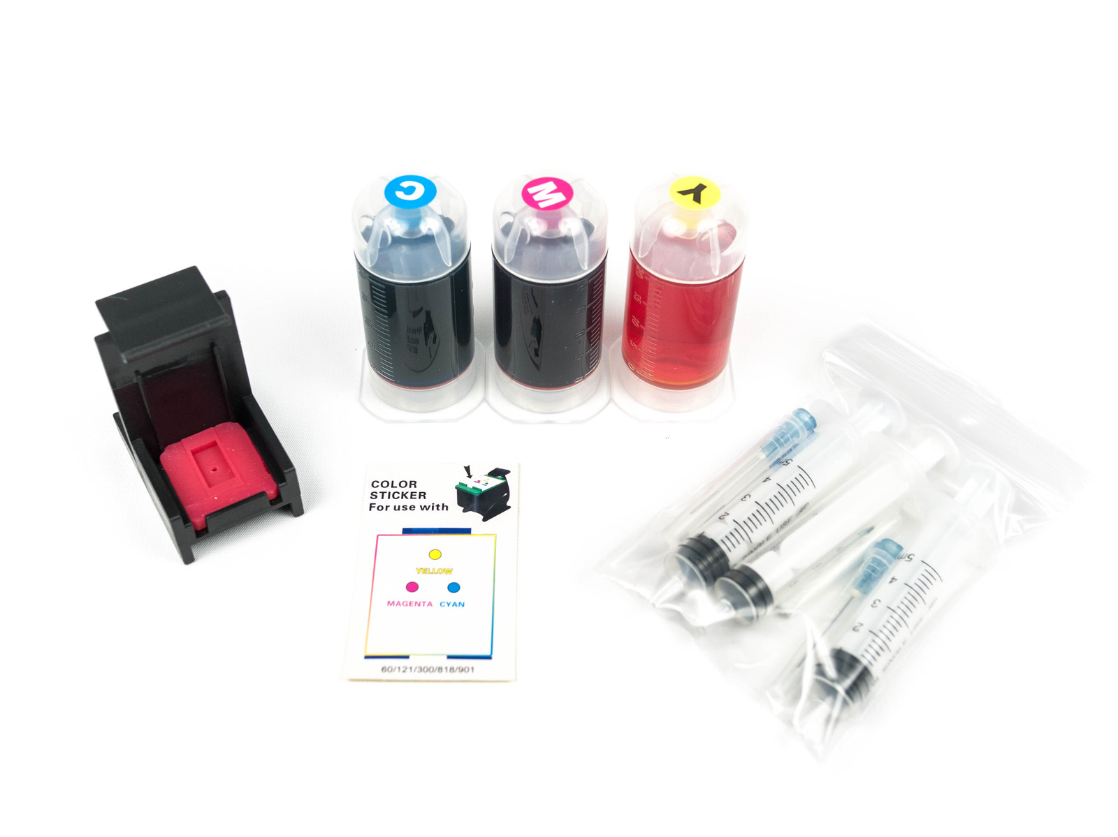 Hyrax Trading  Tri-Color Ink Cartridge Refill Box Kit for HP 110