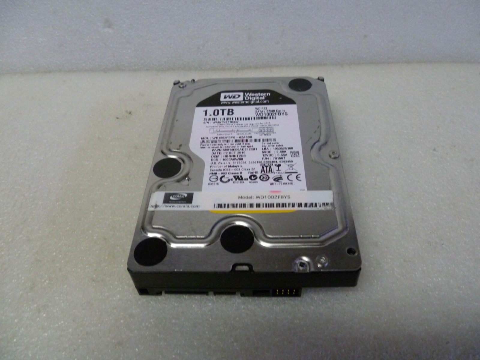 WESTERN DIGITAL WD1002FBYS-02A6B0 1TB SATA HARD DRIVE DMC: HBRNHT2CB