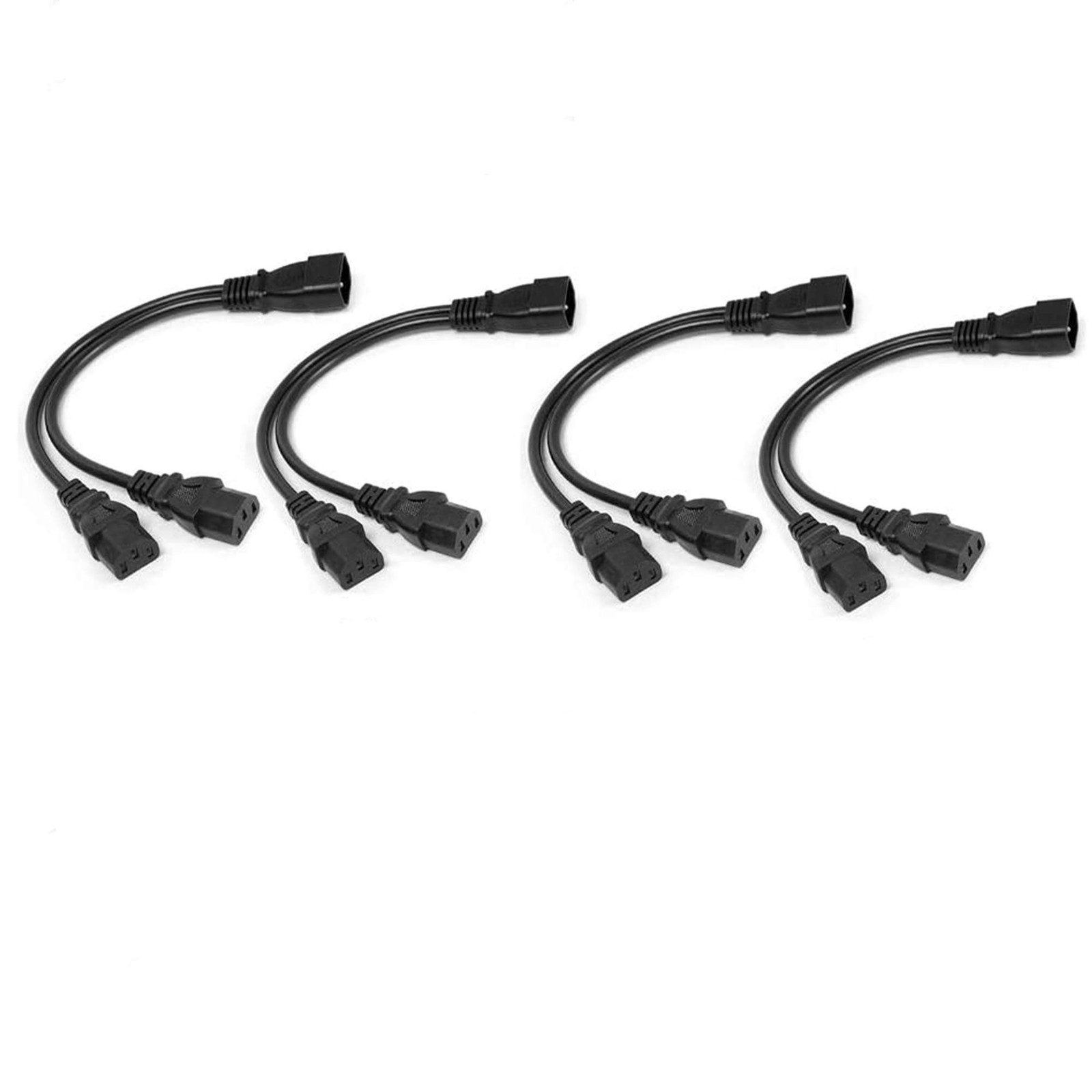 4 PCS UPS Server Y Splitter C14 to 2 x C13 Power Extension Cable Cord Wire
