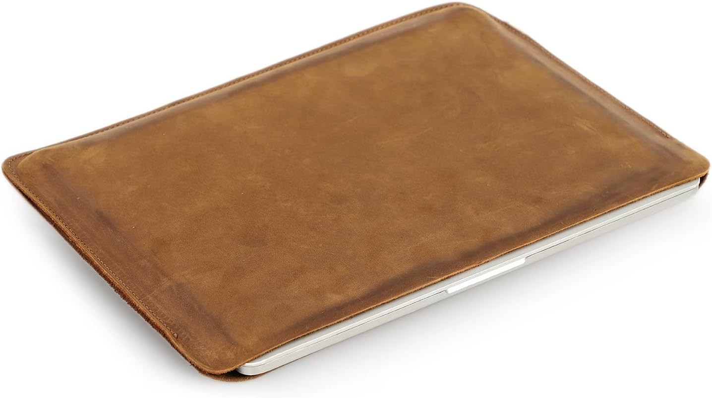 Top Grain Leather 13.3" Slim Laptop Sleeve Protector for MacBook Pro 13.3" & Air