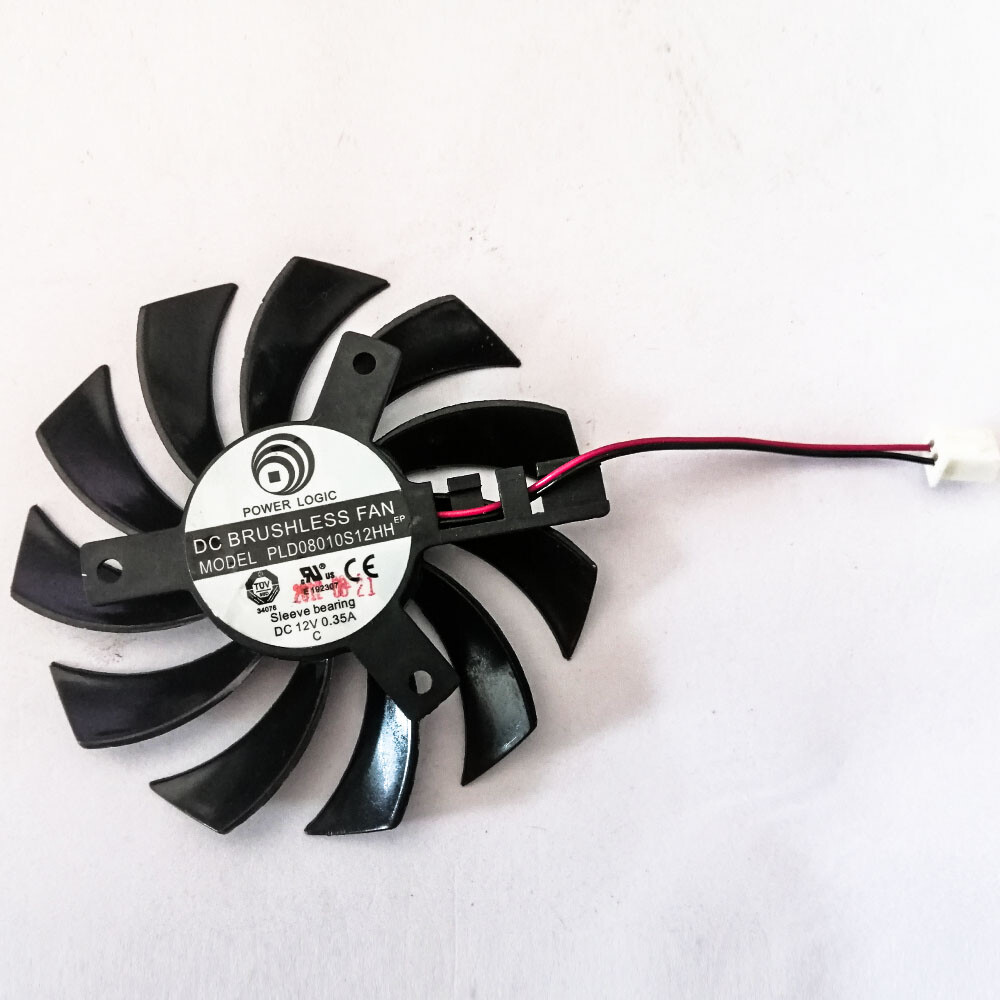 For Power Logic PLD08010S12HH DC12V 0.35A 7410 Graphics Cooling Fan 2 Wire
