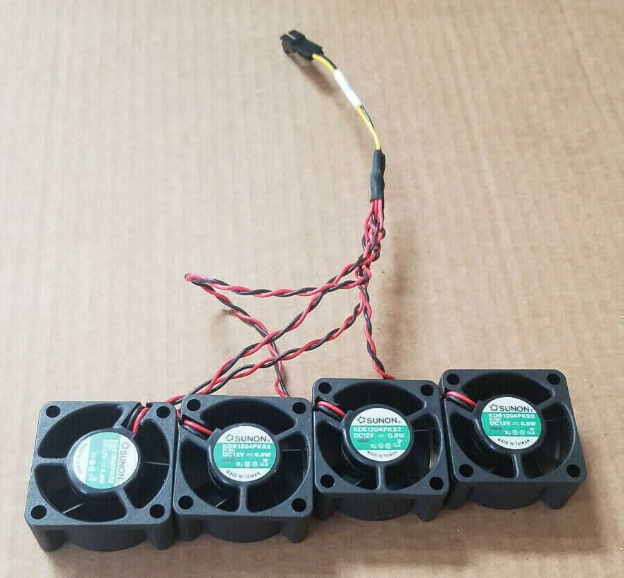 (4) SUNON KDE1204PKS2 Custom 4-to-1 2-pin - 40mm flange mount - 6000RPM 12VDC