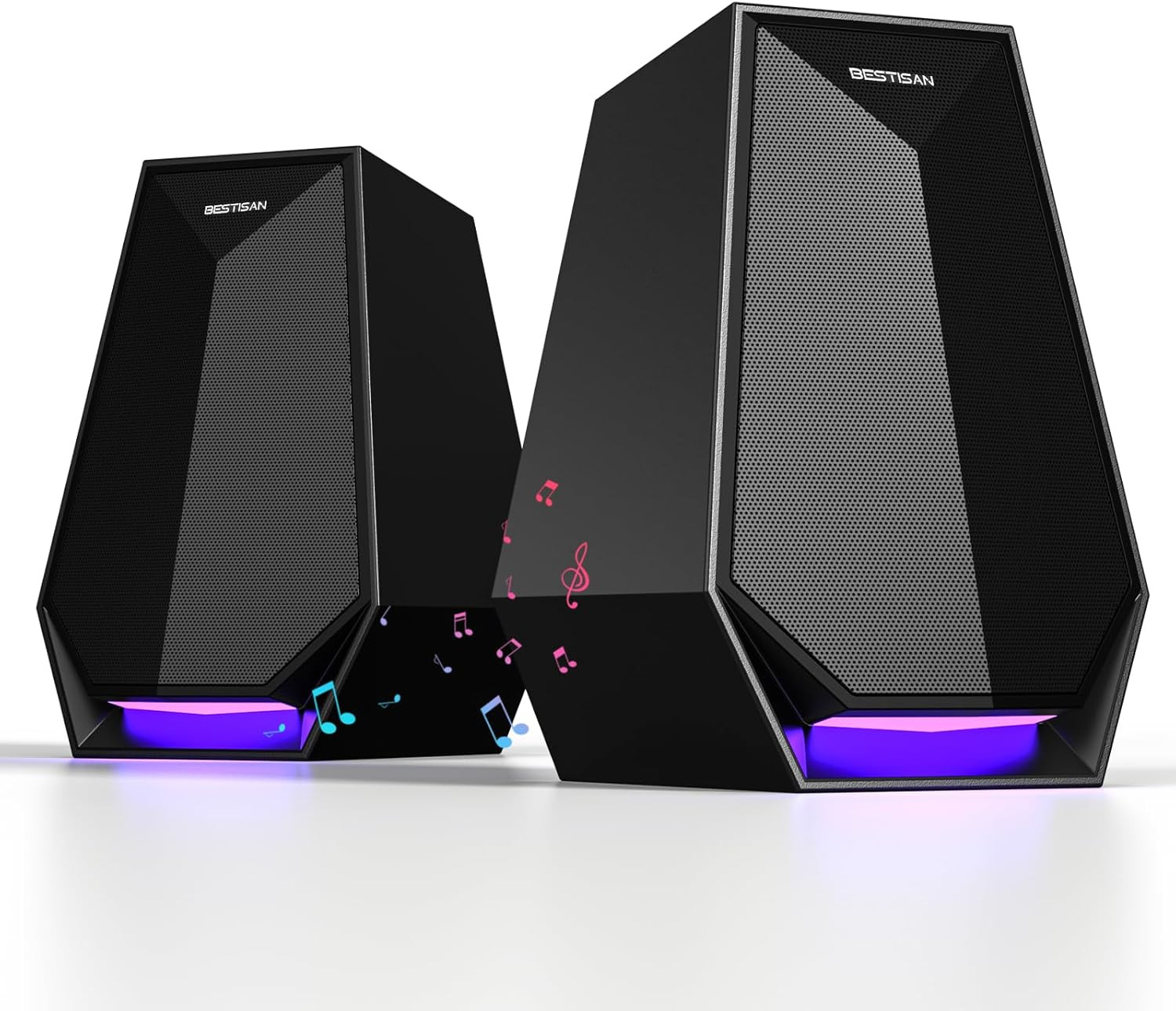 BESTISAN Computer Gaming Speakers for Desktop PC - 30W Powered Monitor Speakers