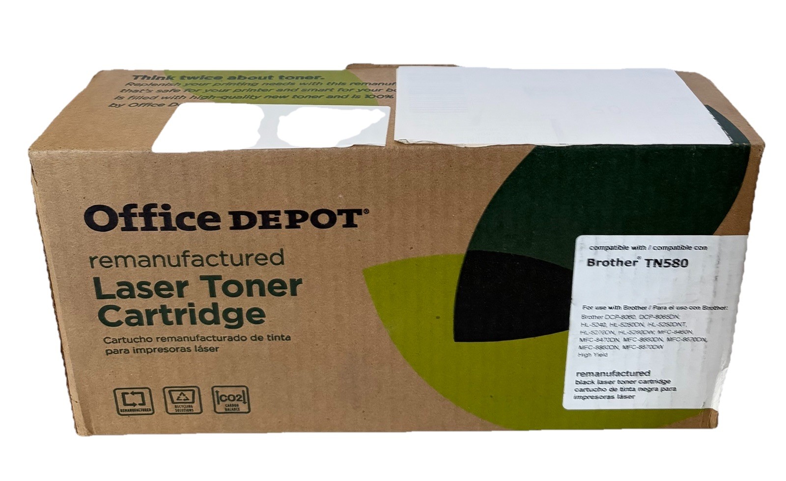 Office Depot for Brother TN580 Black laser Toner Printer Cartridge