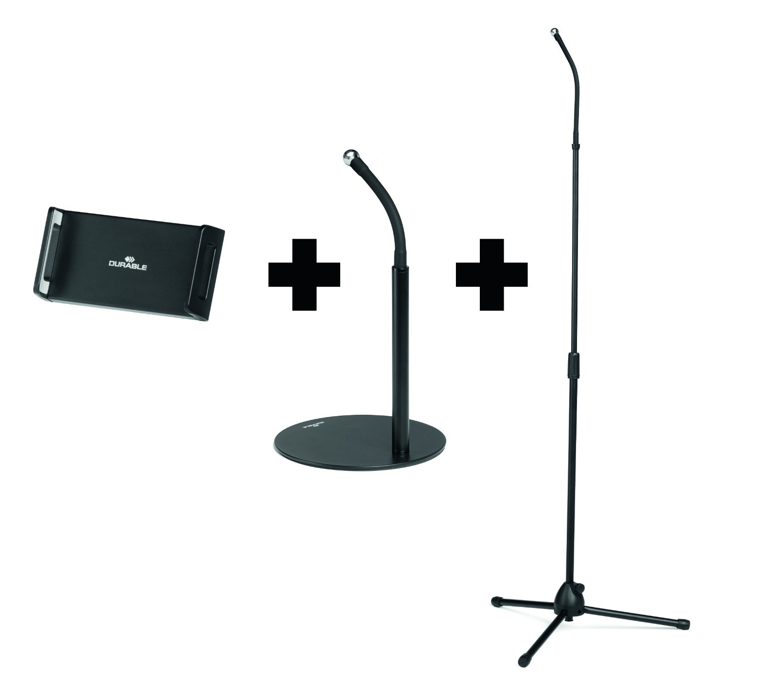 TWIST Gooseneck Tablet Phone Holder Desk and Floor Stand Black Durable