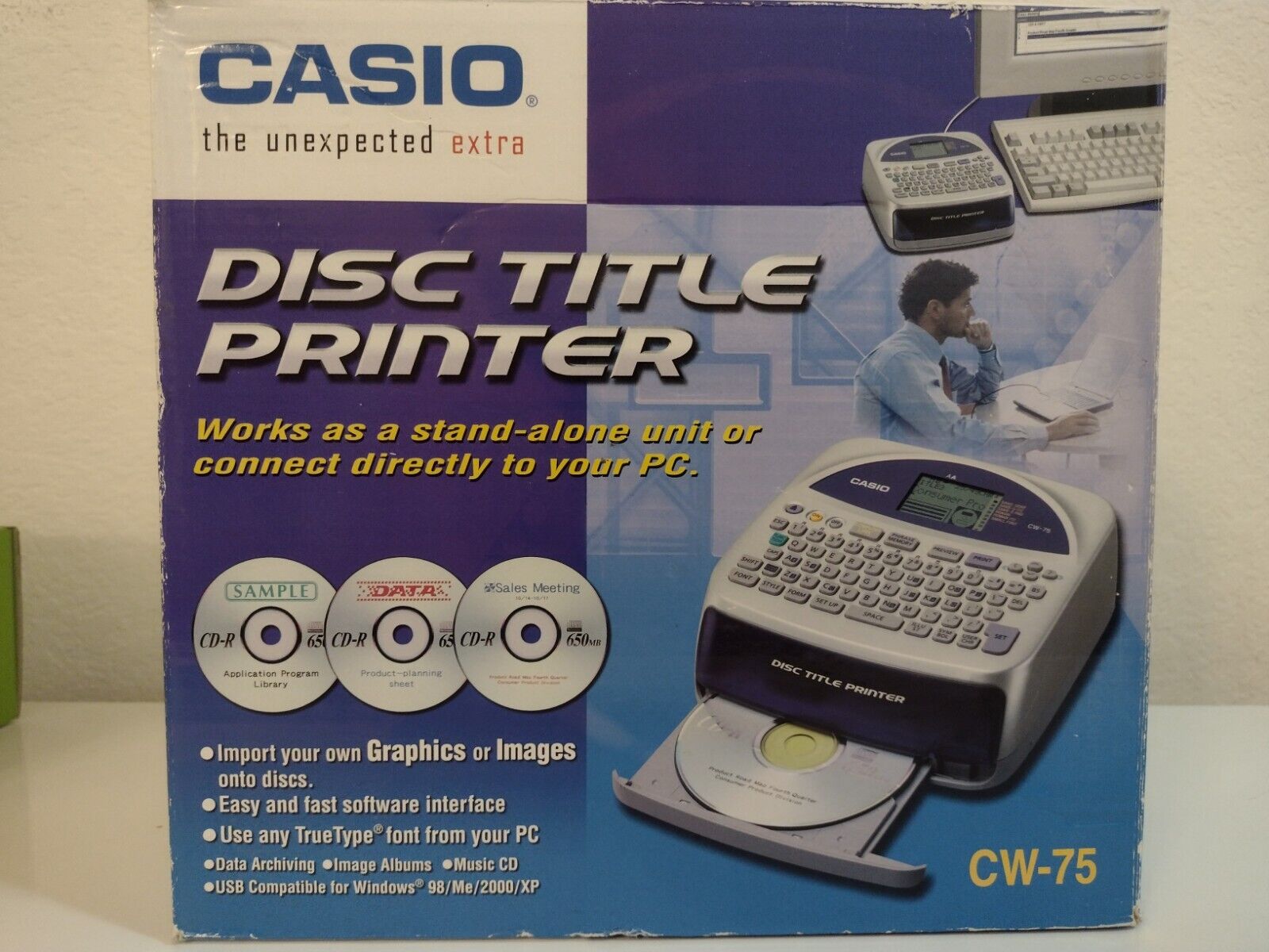 Casio USB Direct CD DVD Disc Title Printer with Qwerty Keyboard Model CW-75 New