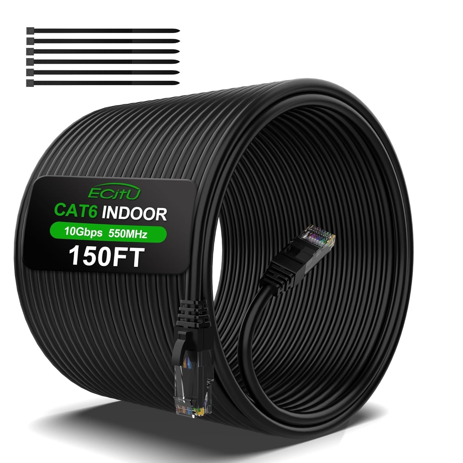 150FT Cat6 Outdoor Ethernet Cable In-Ground Heavy Duty Direct Burial 24AWG CC...