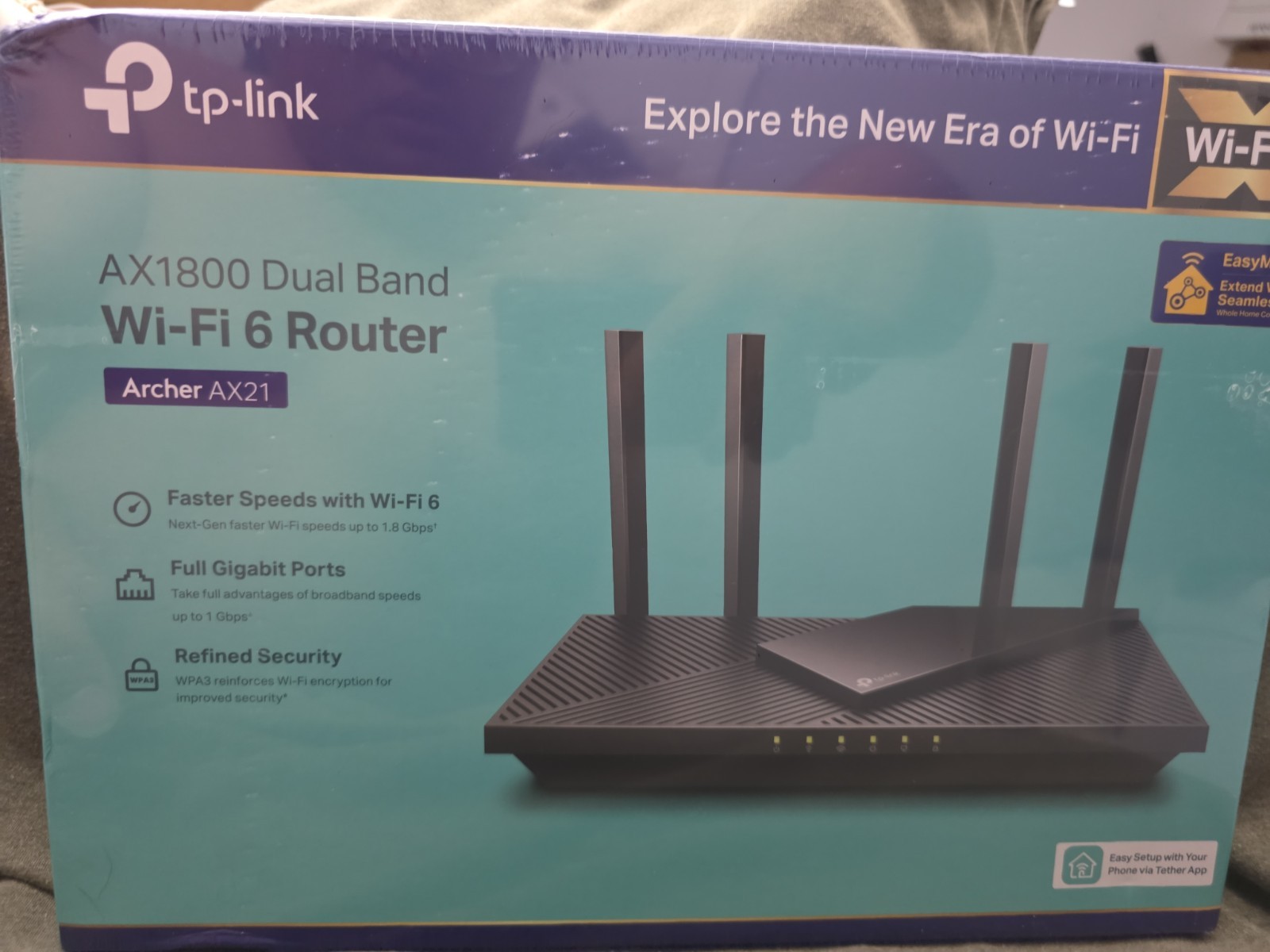 TP-Link Archer AX21 AX1800 Dual Band Wi-Fi 6 Router. EasyMesh Compatible.