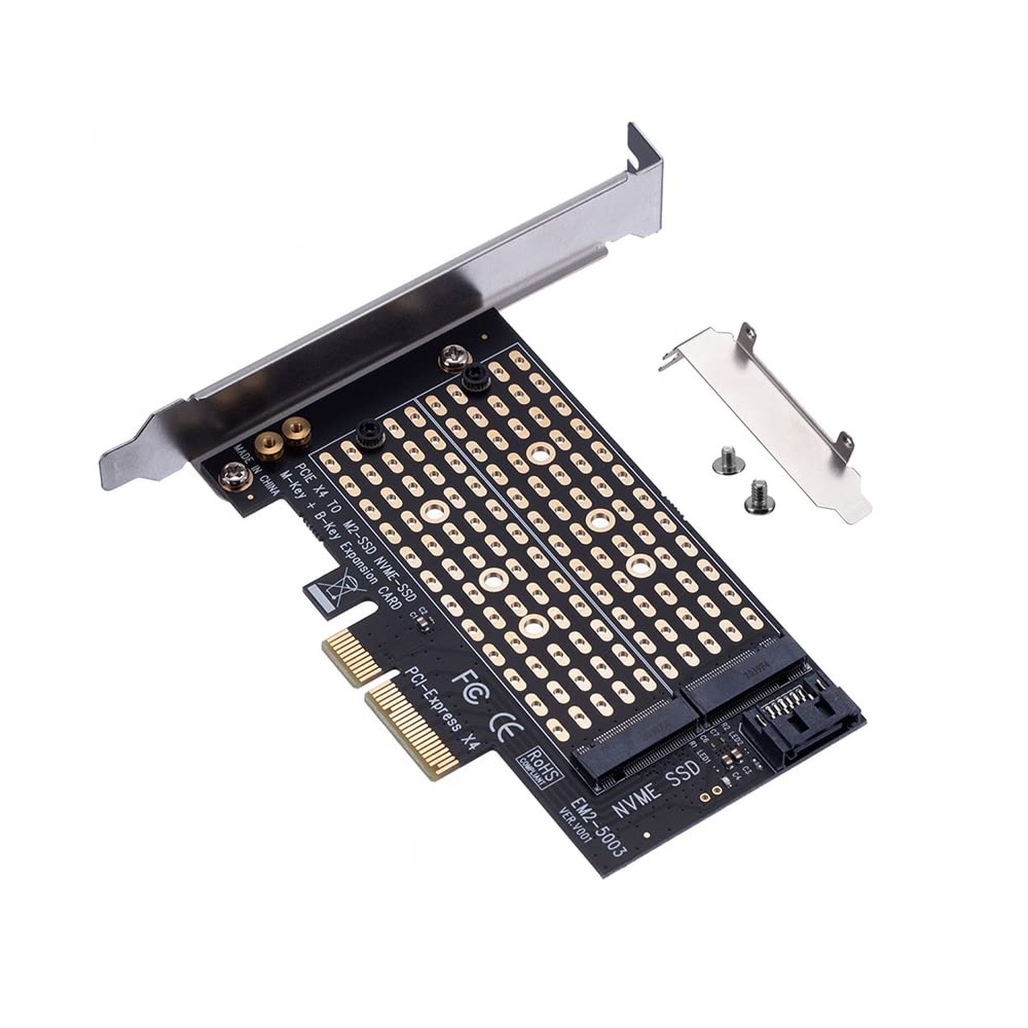 Acxico 1Pcs M.2 NGFF to Desktop PCIe x4 x8 x16 NVMe SATA Dual SSD PCI Express...