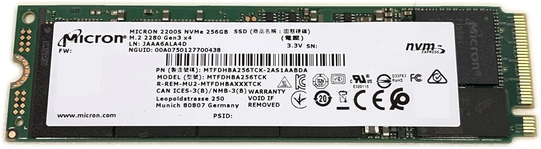 Micron 2200S 256GB M.2 2280 NVMe PCIe Gen3 x4 SSD MTFDHBA256TCK
