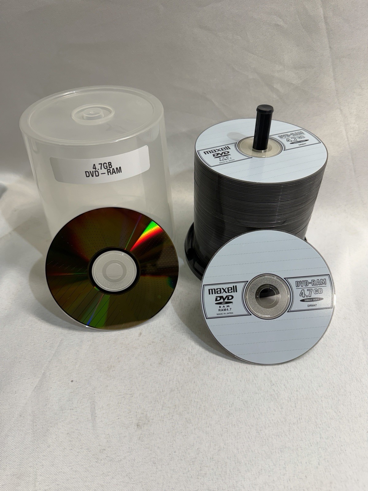Maxell Blank DVD-RAM 4.7GB Rewritable DVD Disc, Grey label, Spindle, Qty 75