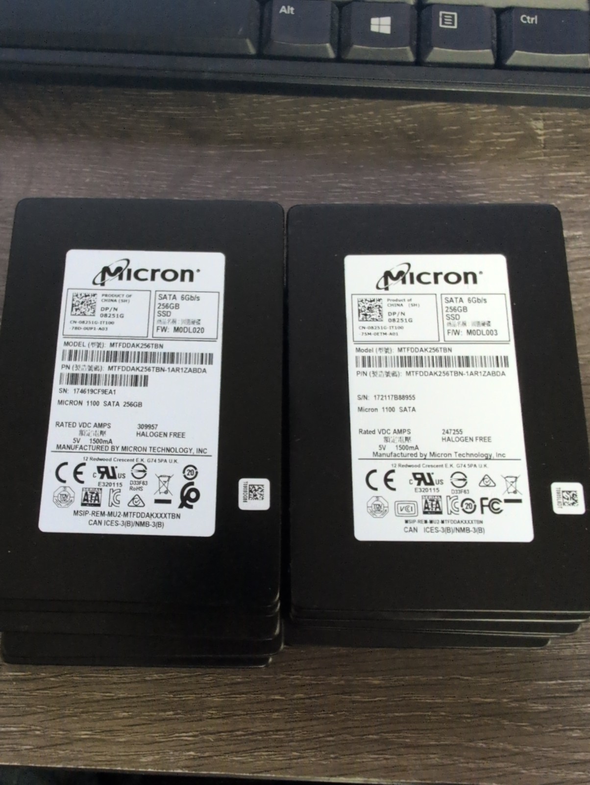 Lot Of 10 X MICRON 1100 256GB SATA 6Gb/s 2.5in Internal SSD MTFDDAK256TBN