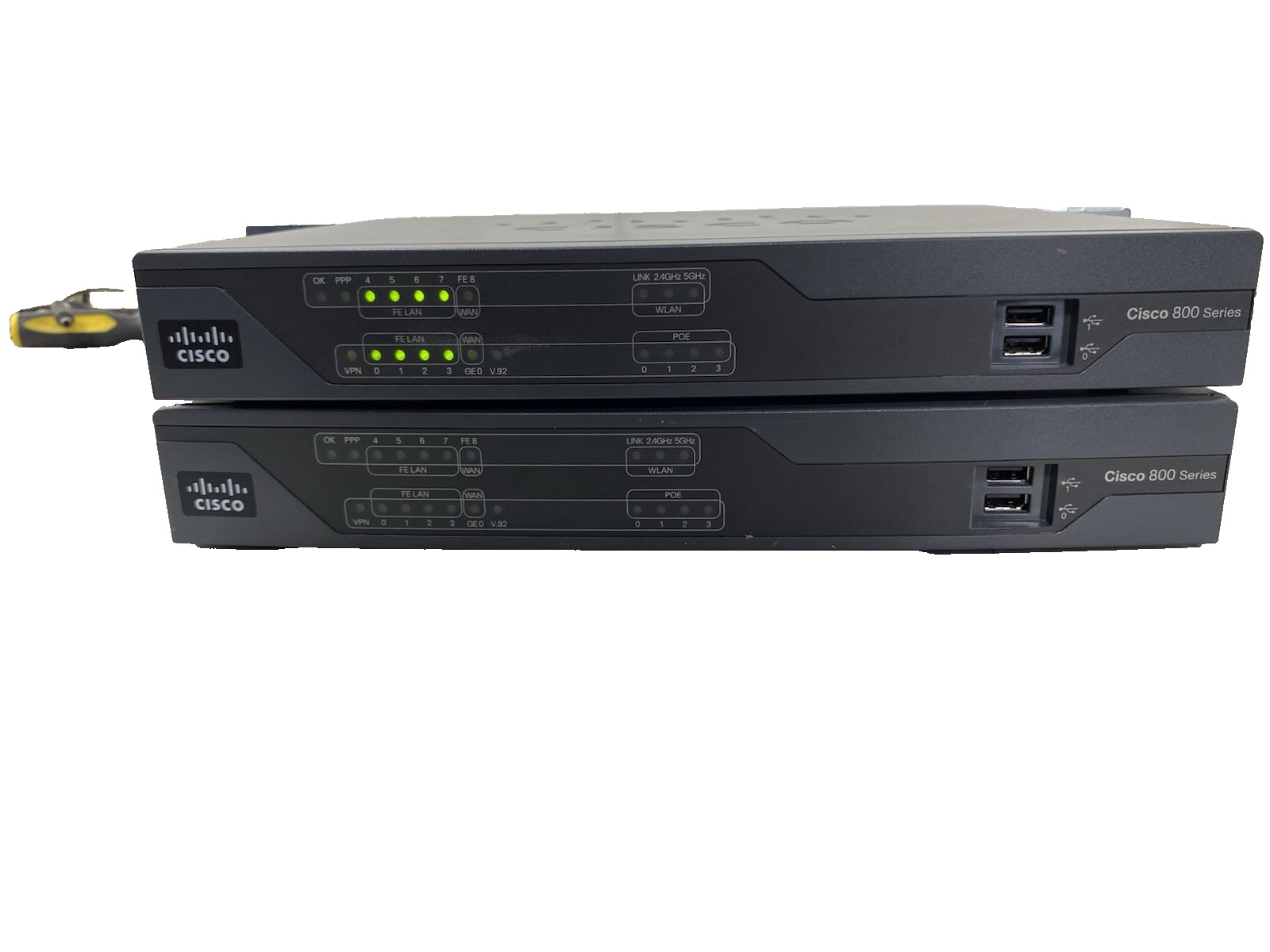 LOT OF 2 Cisco 891-K9 CISCO891-K9 V02 Integrated Service Router
