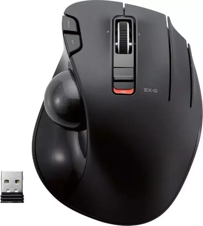 ELECOM EX-G Trackball Mouse, 2.4GHz USB Wireless, Ergonomic Design, Thumb Smooth