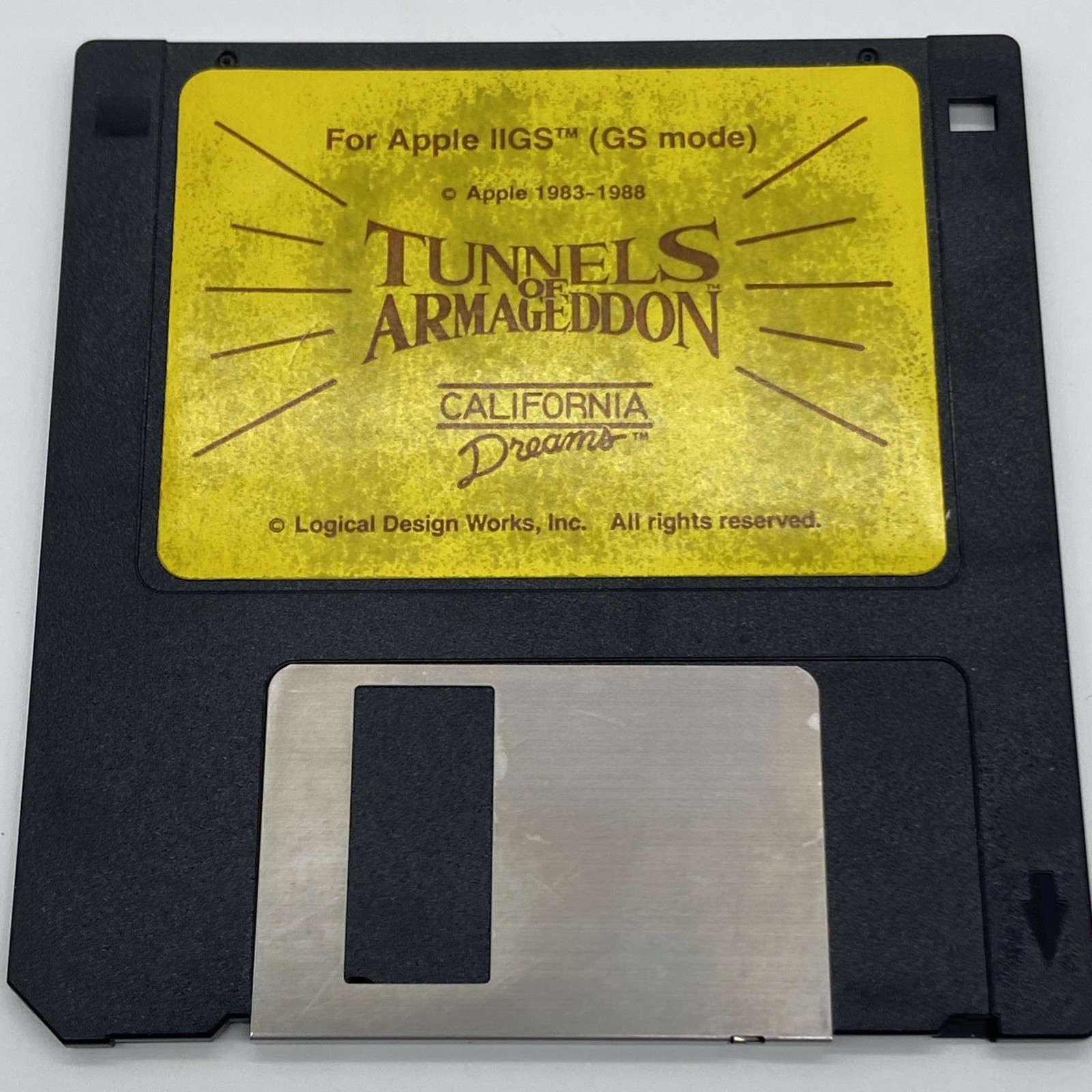 1988 Tunnels Or Armageddon For Apple IIGS Floppy Disk RARE VTG