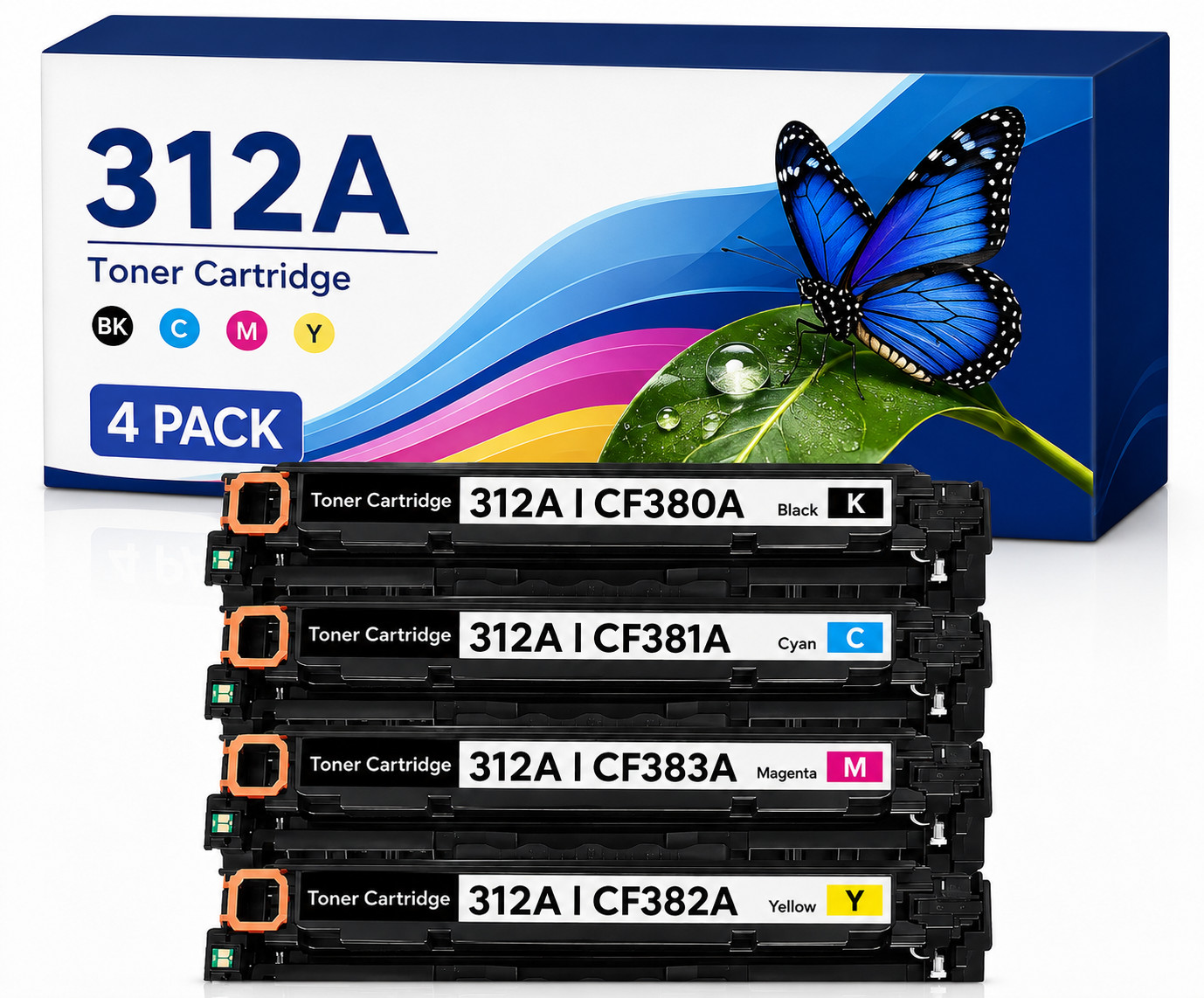 4PK 312A-CF380A For 312A Color Compatible LaserJet Pro MFP M476dn M476nw M476dw
