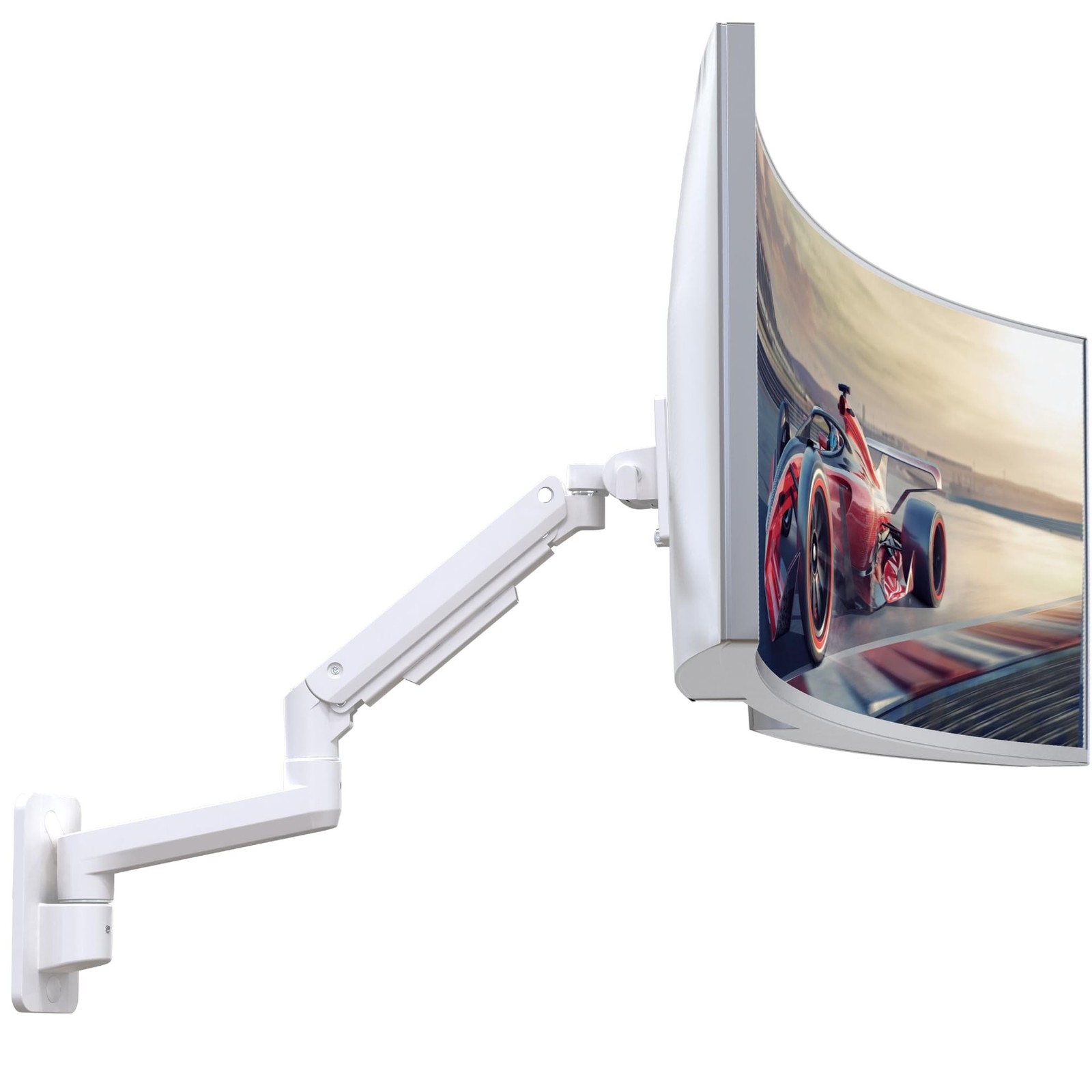Heavy-Duty Monitor Wall Mount for 17-49" Ultrawide Screens, White | Single Mo...